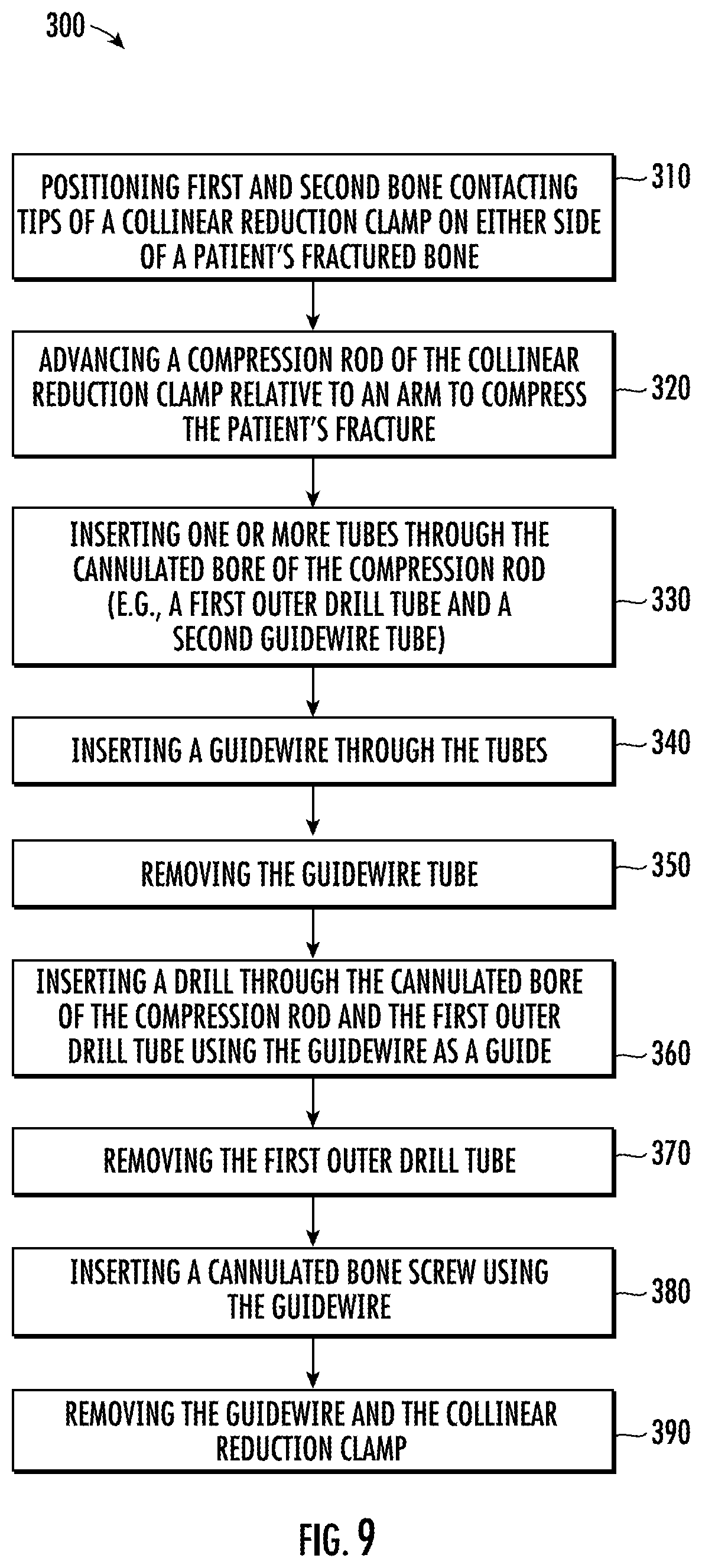 Patent US12551257 Figure 9 – Collinear reduction clamp