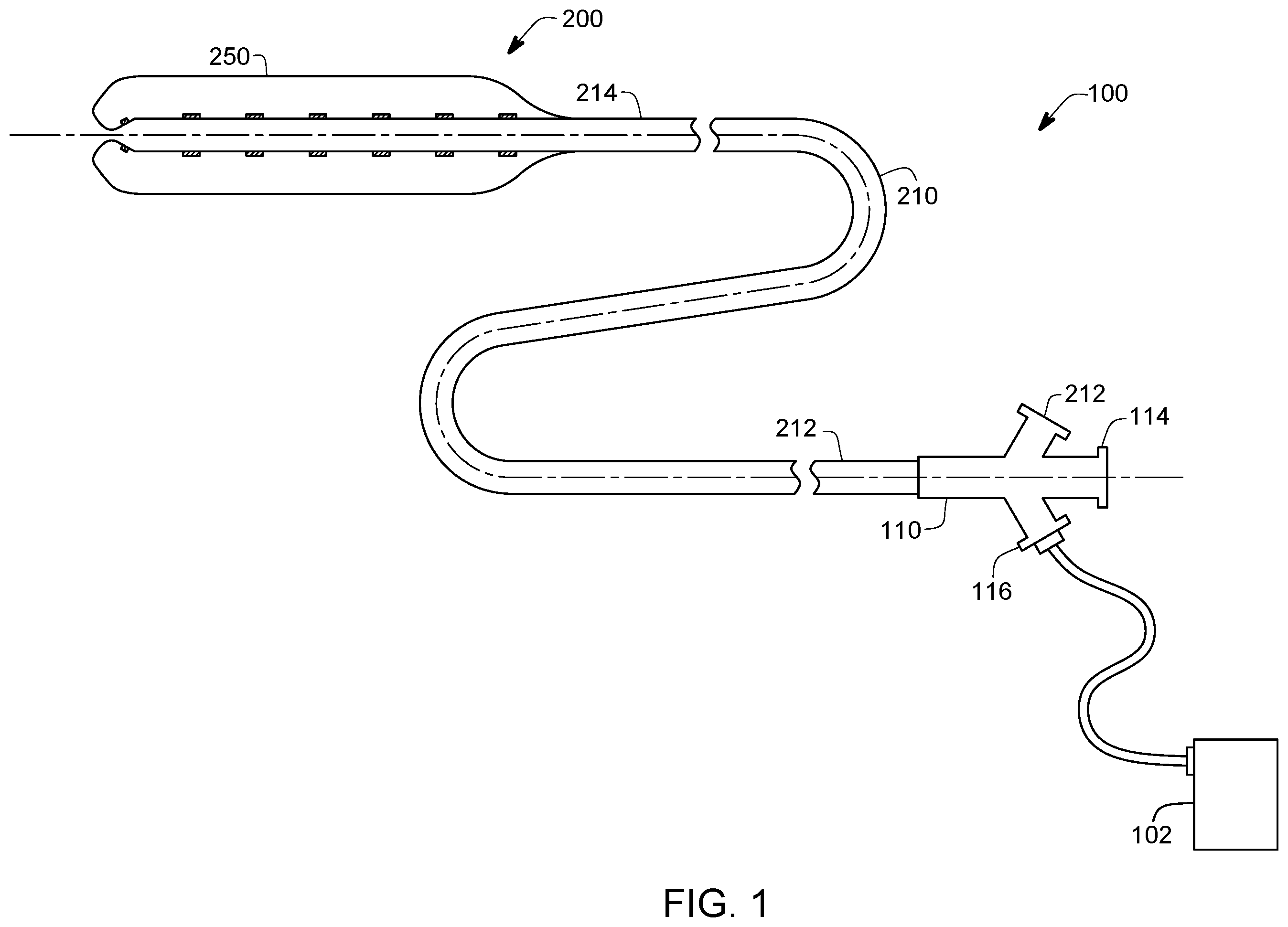 Patent US12551279 Figure 1 – Lithotripsy balloon catheter