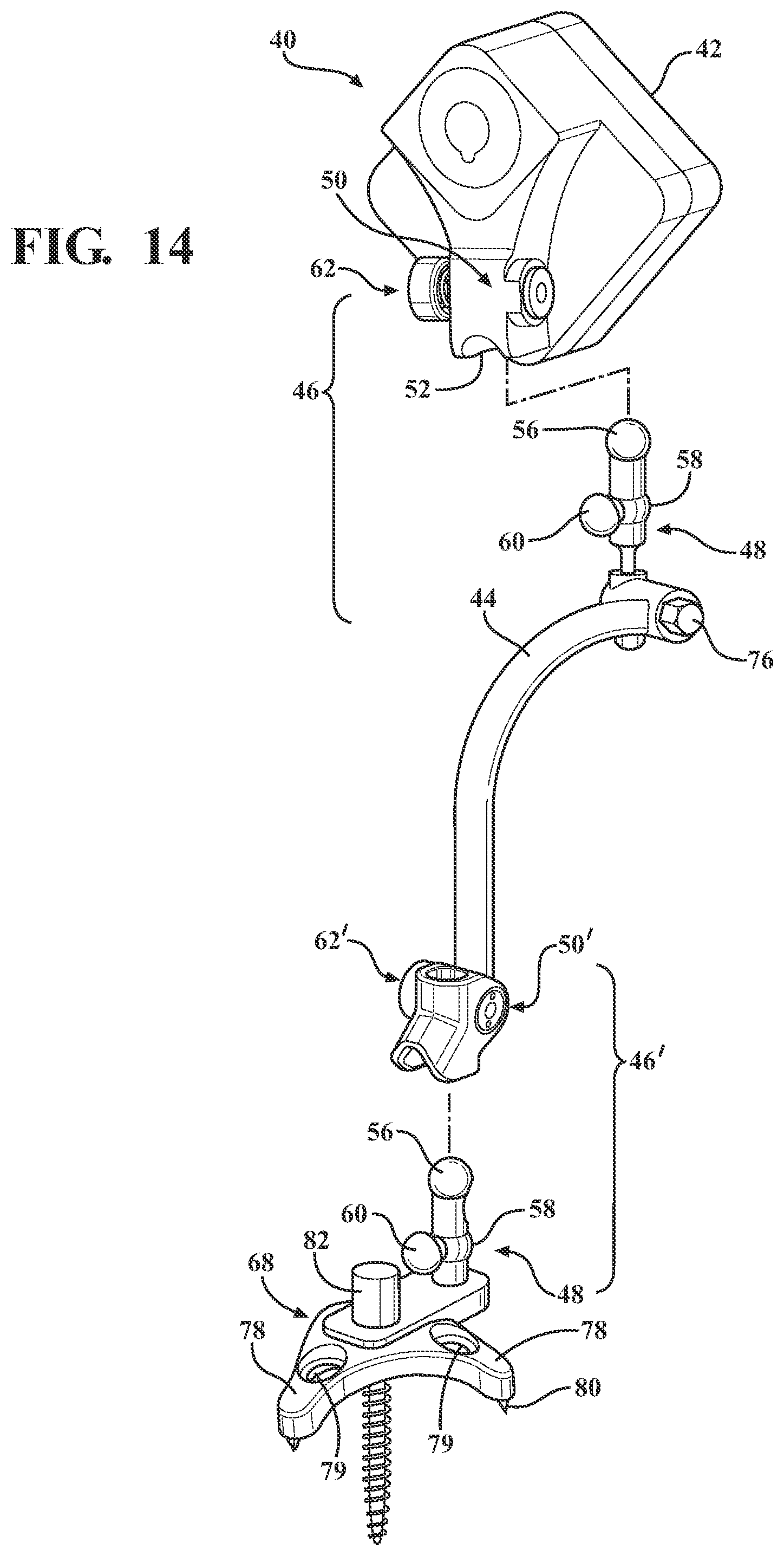 Patent US12551292 Figure 13 – Connector assembly and method for attaching a tracker body to a tracker support arm