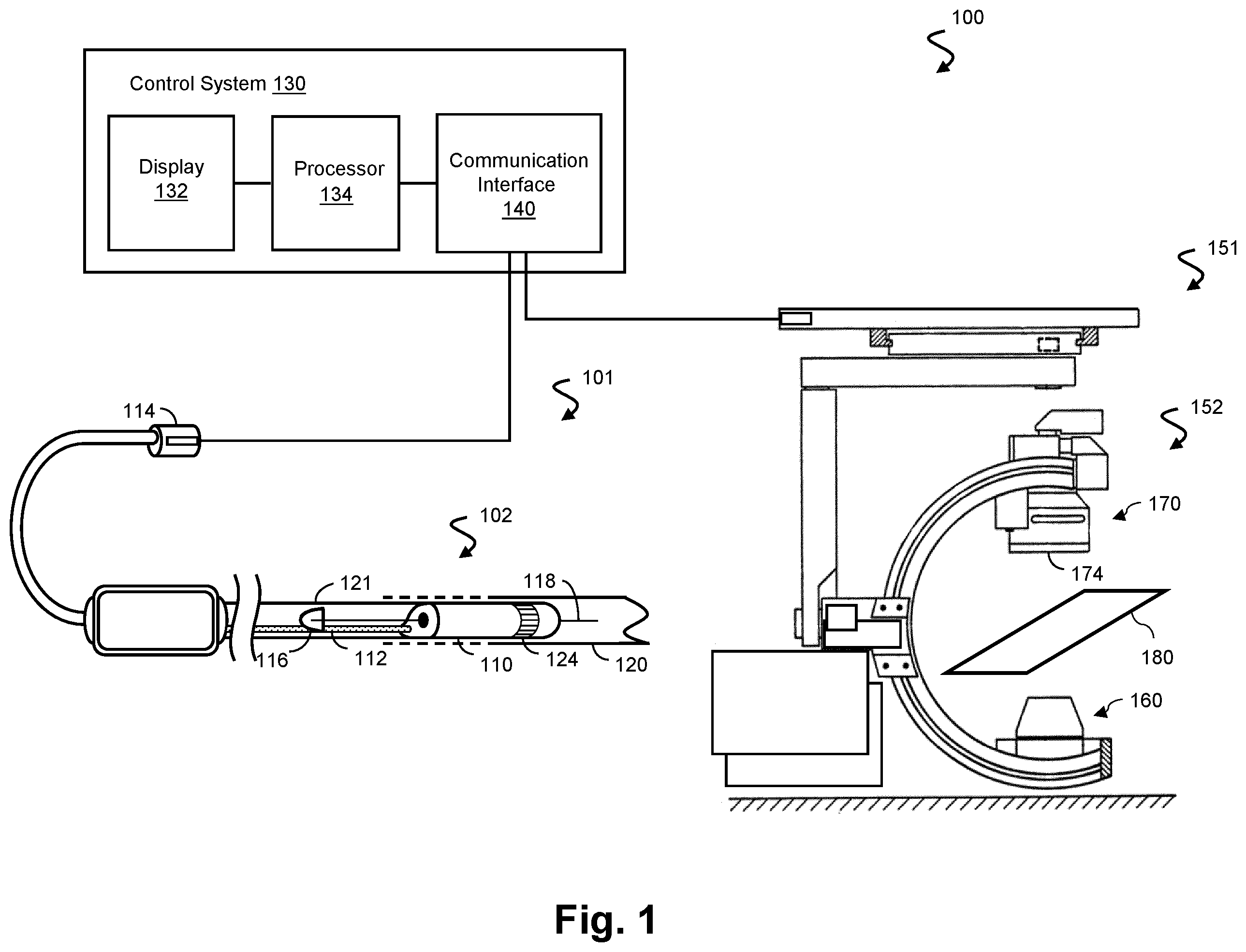 Patent US12551294 Figure 1 – Intraluminal treatment guidance prior extraluminal imaging, intraluminal data, and coregistration