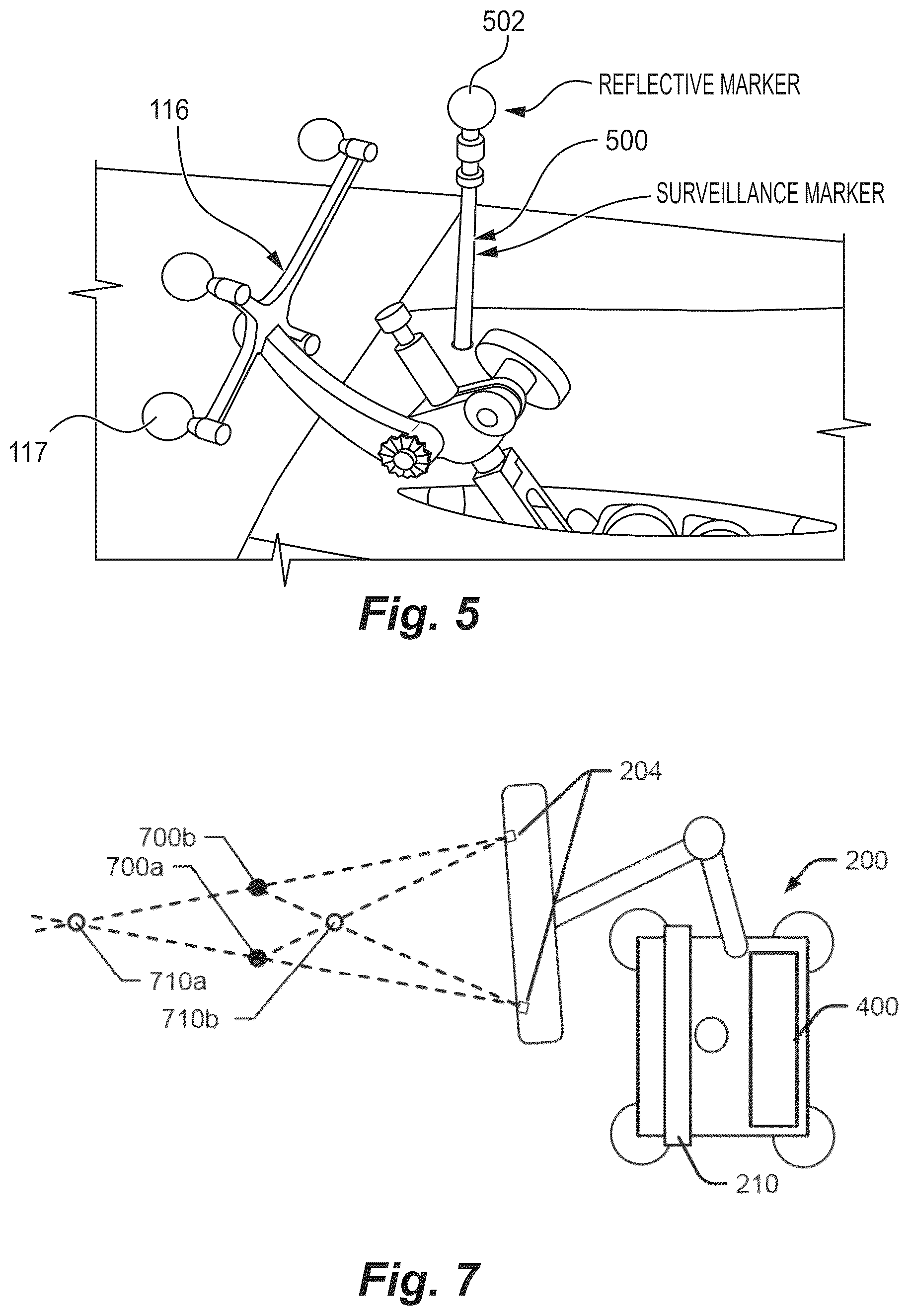 Patent US12551295 Figure 5 – Camera tracking system identifying phantom markers during computer assisted surgery navigation