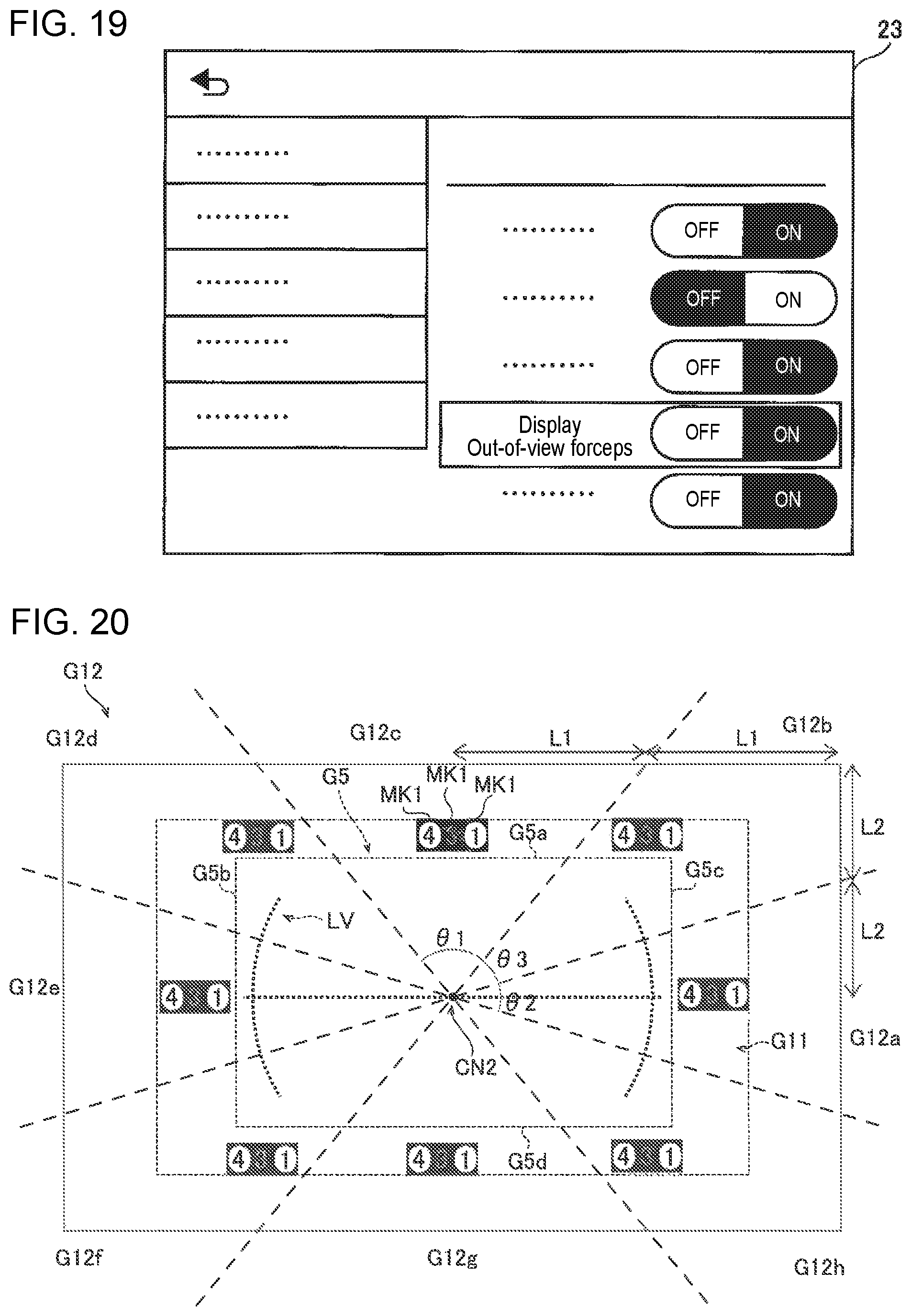 Patent US12551300 Figure 12 – Surgical system displaying graphical user interface on endoscope image