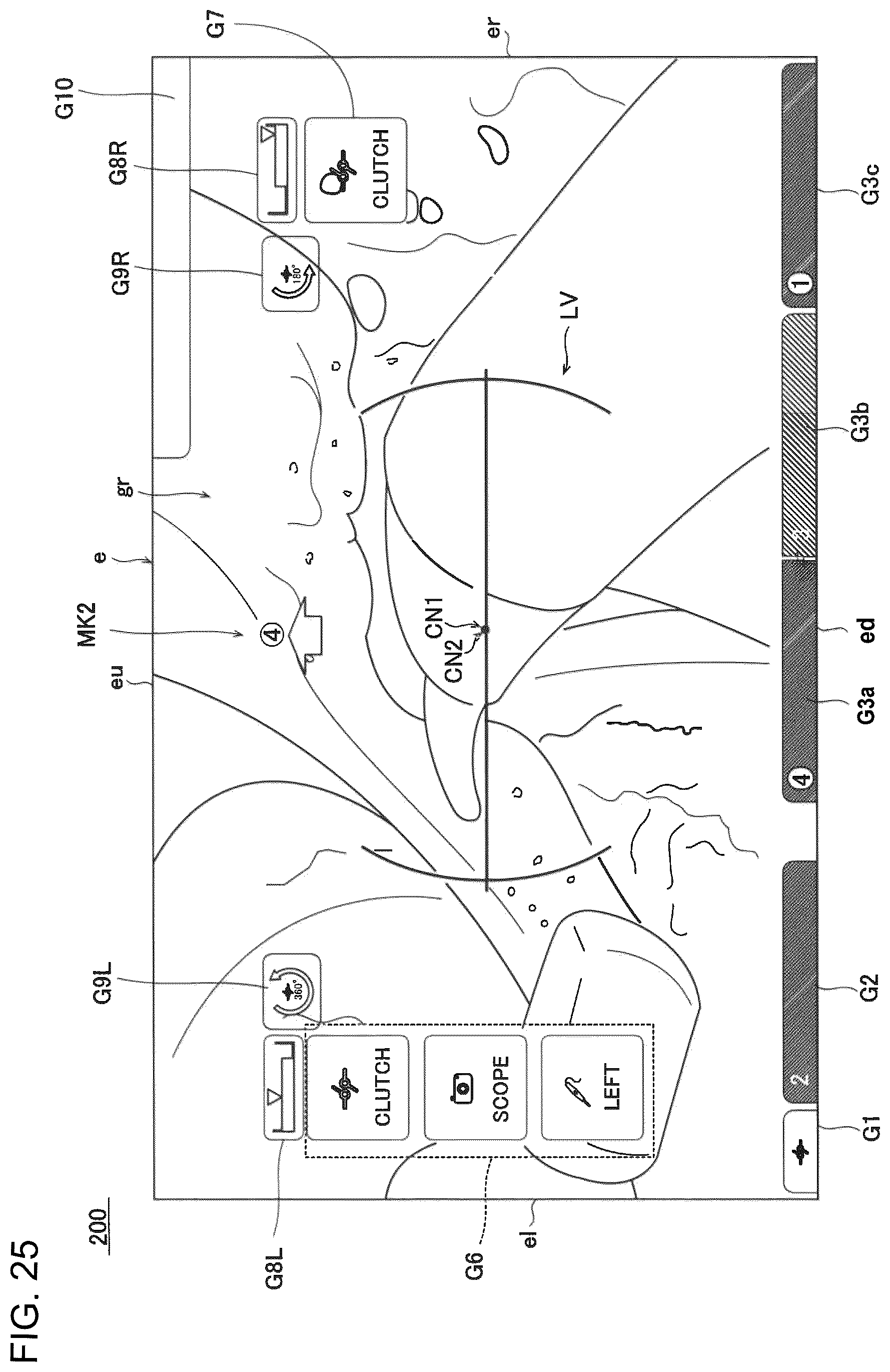 Patent US12551300 Figure 15 – Surgical system displaying graphical user interface on endoscope image