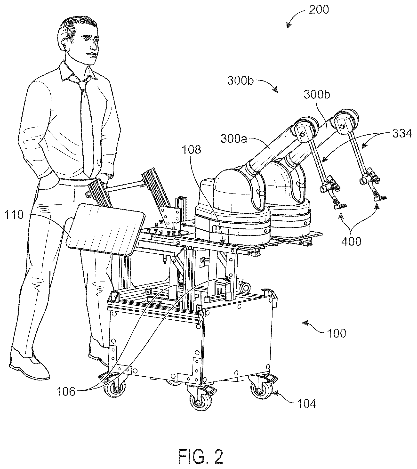 Patent US12551304 Figure 2 – Co-manipulation surgical system for use with surgical instruments for performing surgery according to stored surgeon's preferences