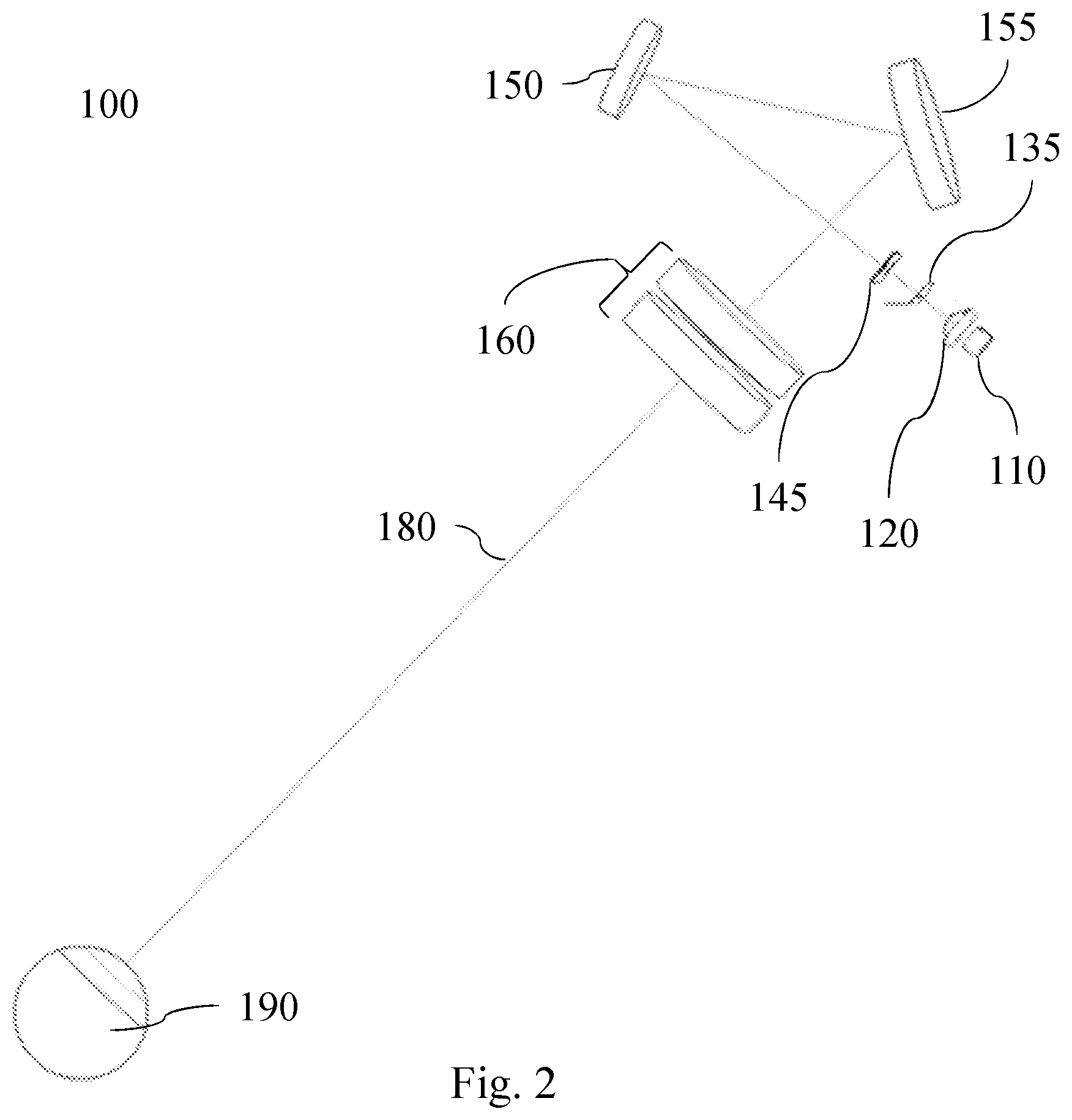 Patent US12551309 Figure 2 – Slit projector arrangement