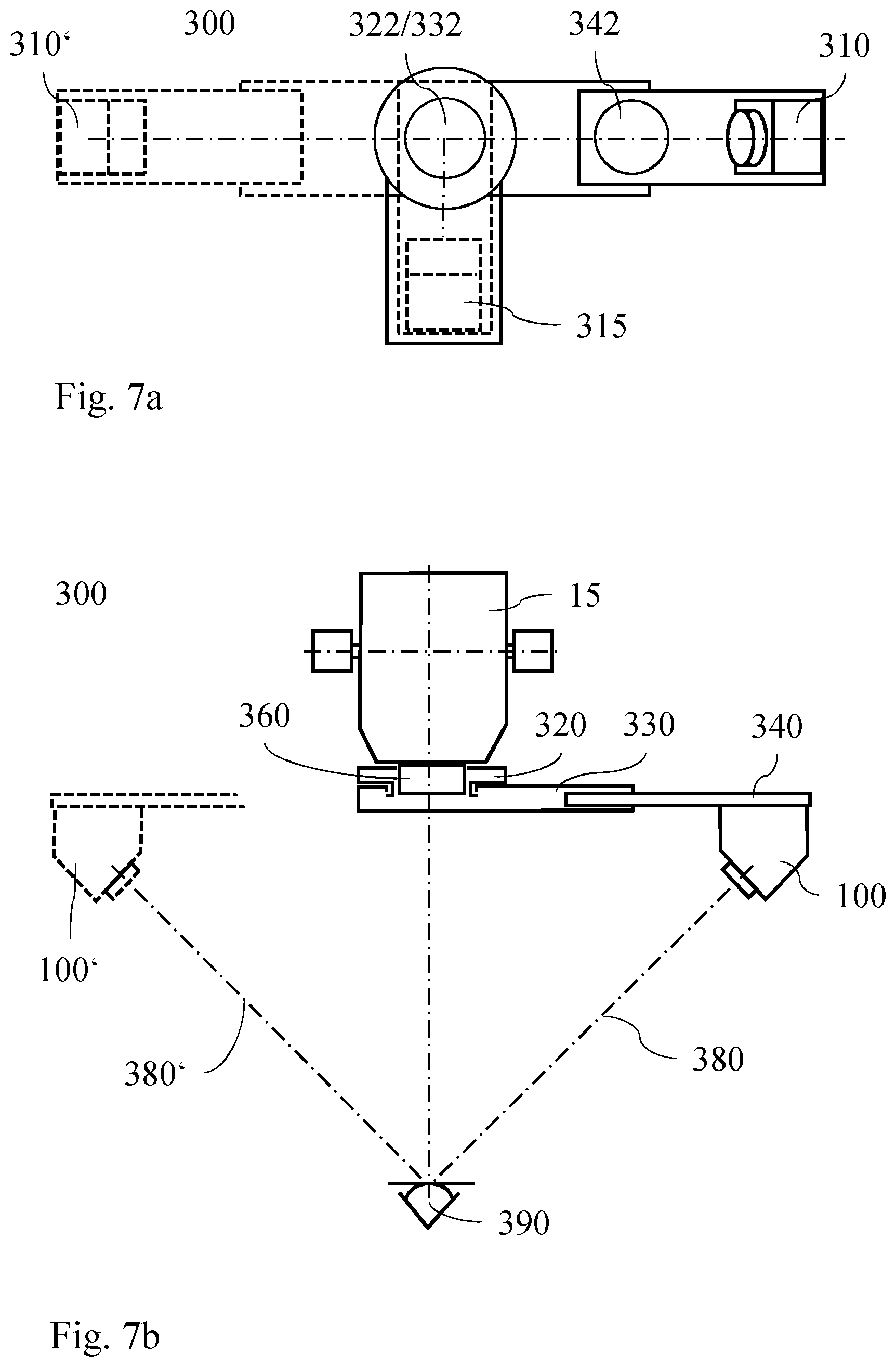 Patent US12551309 Figure 7 – Slit projector arrangement