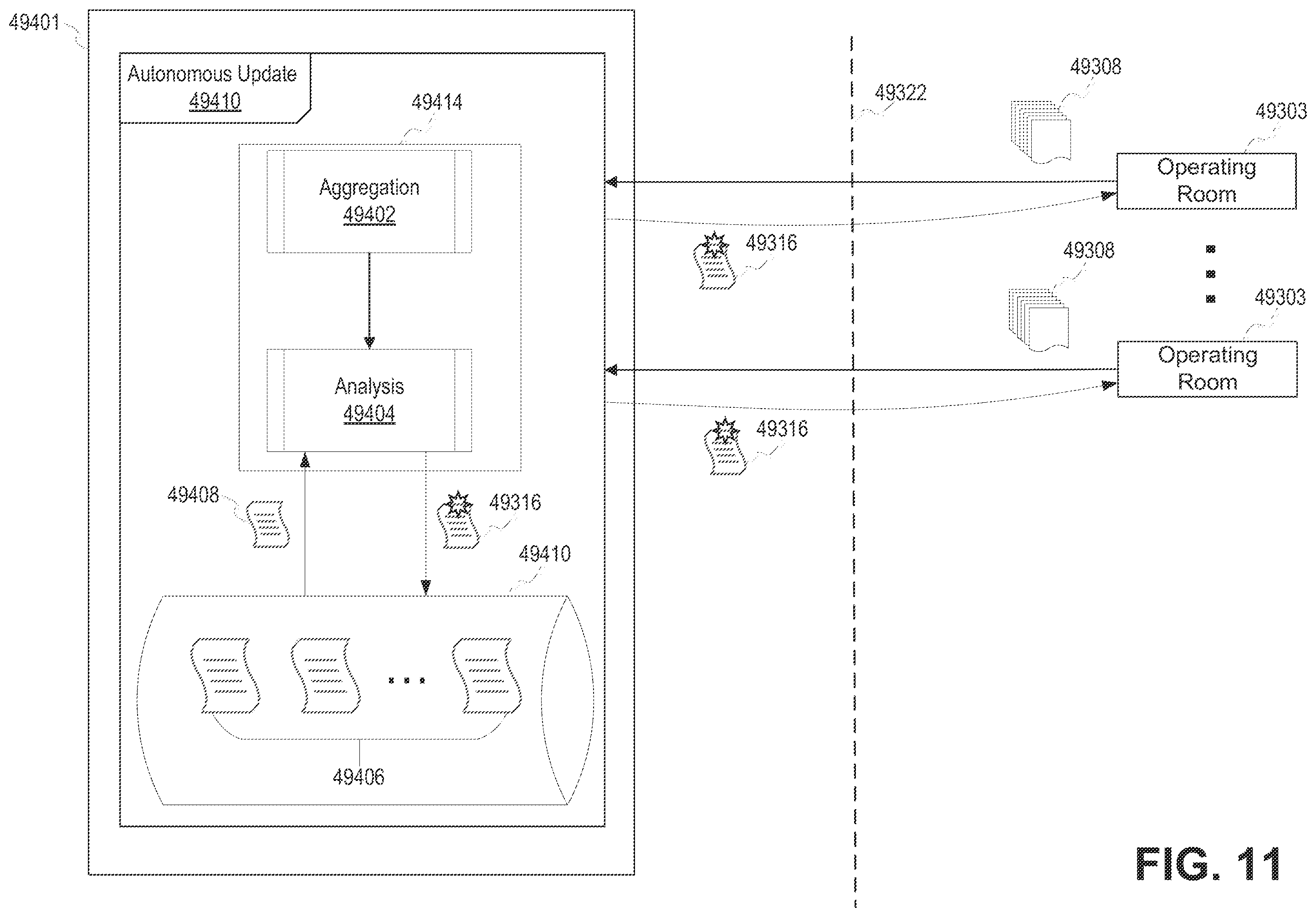 Patent US12551312 Figure 11 – Autonomous adaptation of surgical device control algorithm
