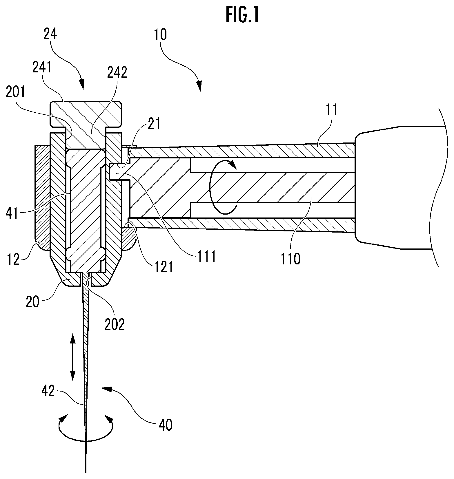 Patent US12551317 Figure 1 – Dental handpiece