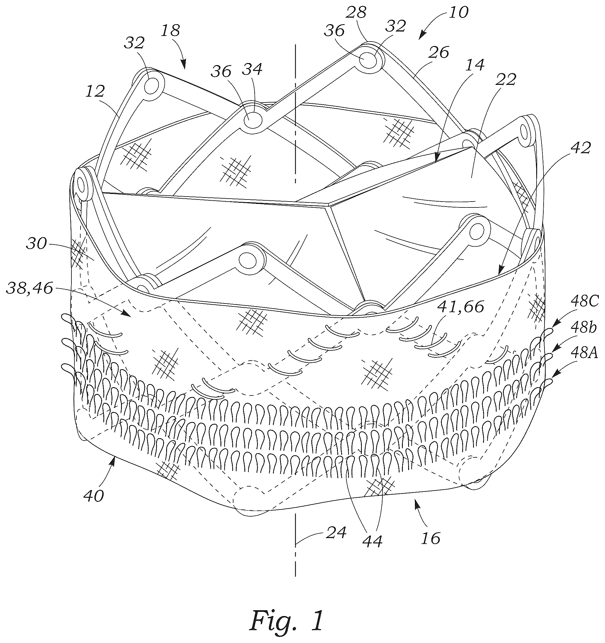 Patent US12551336 Figure 1 – Sealing element for prosthetic heart valve
