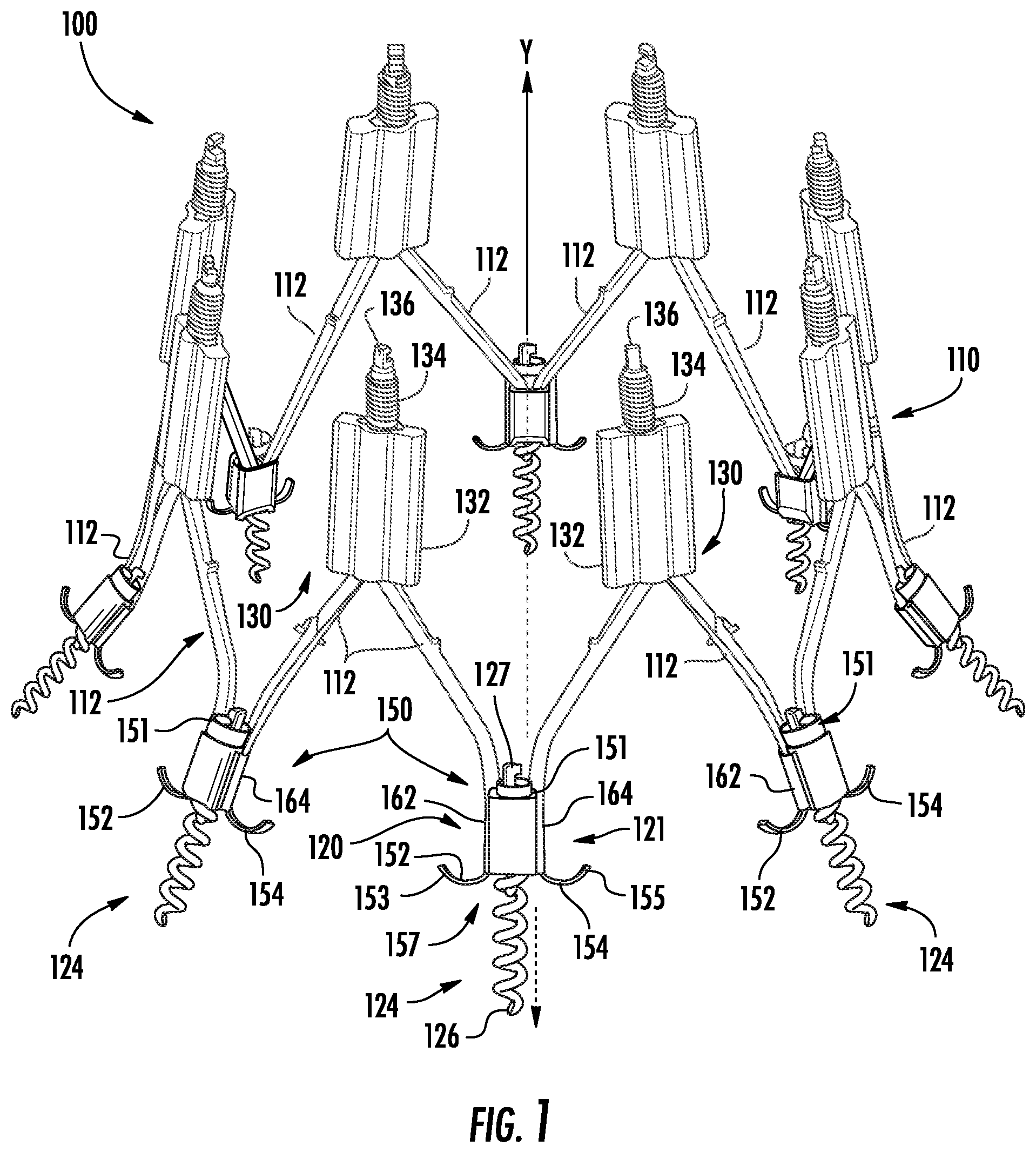 Patent US12551345 Figure 1 – Coil and barb anchors for heart valve repair devices