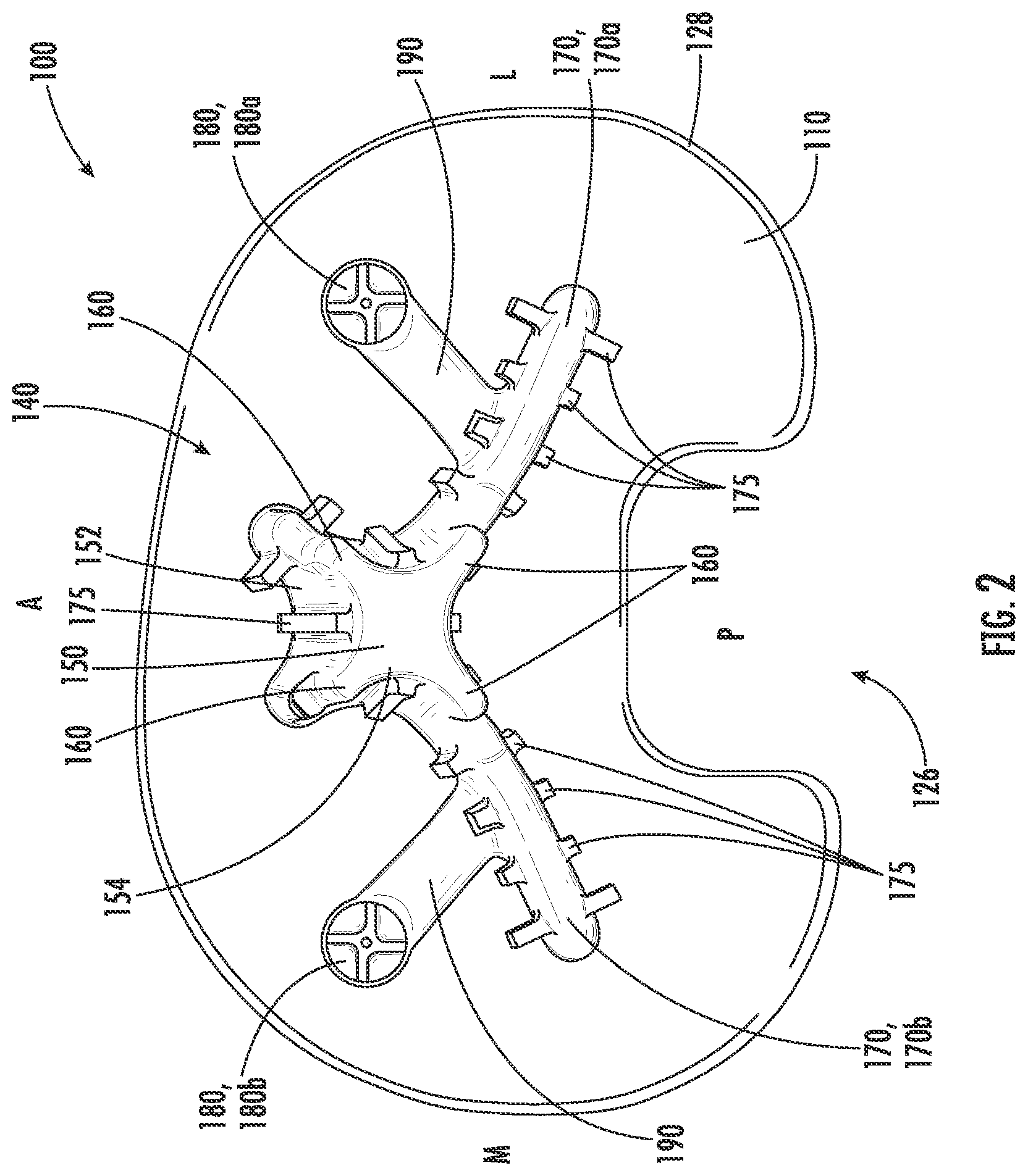 Patent US12551346 Figure 2 – Tibial implant with improved anterior load transfer