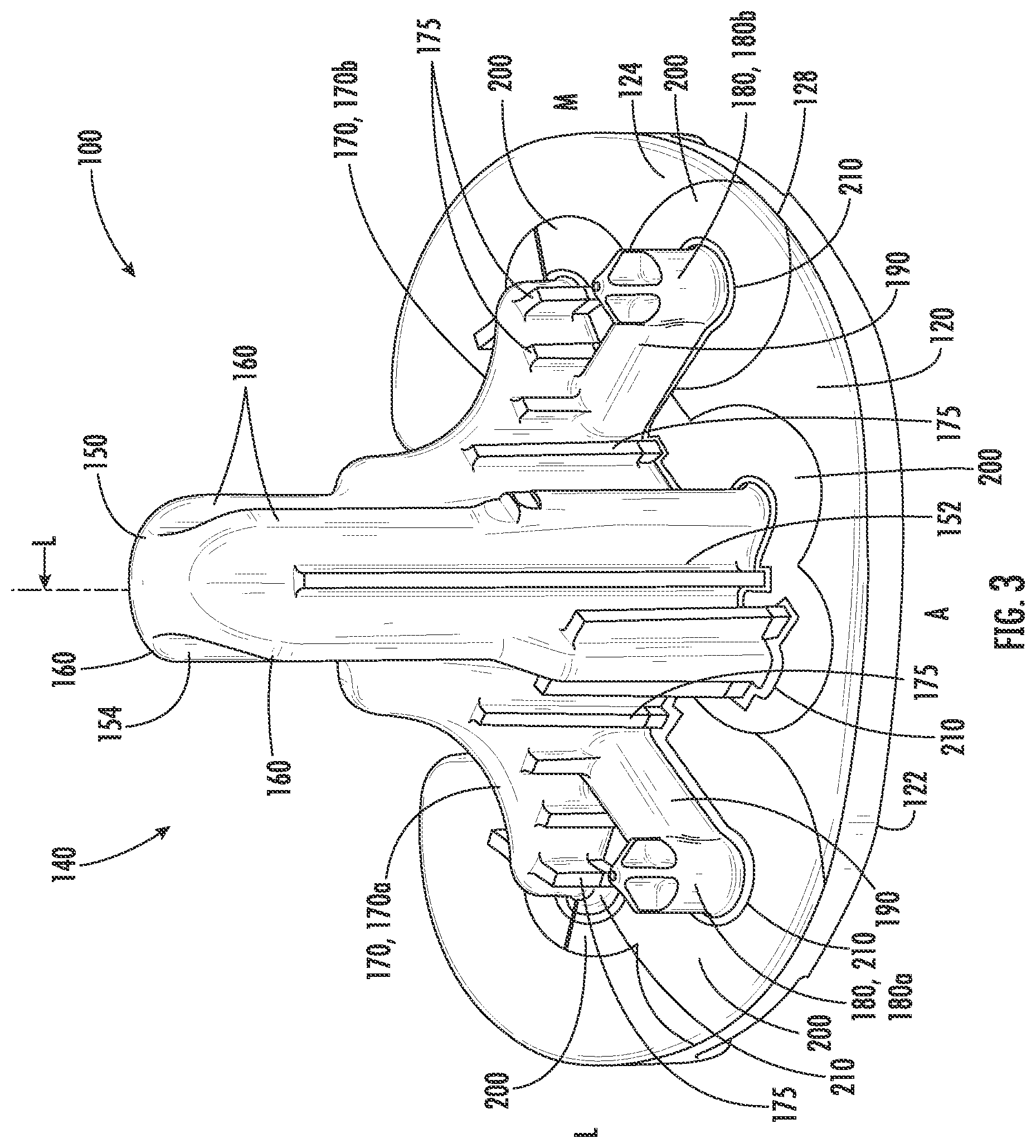 Patent US12551346 Figure 3 – Tibial implant with improved anterior load transfer