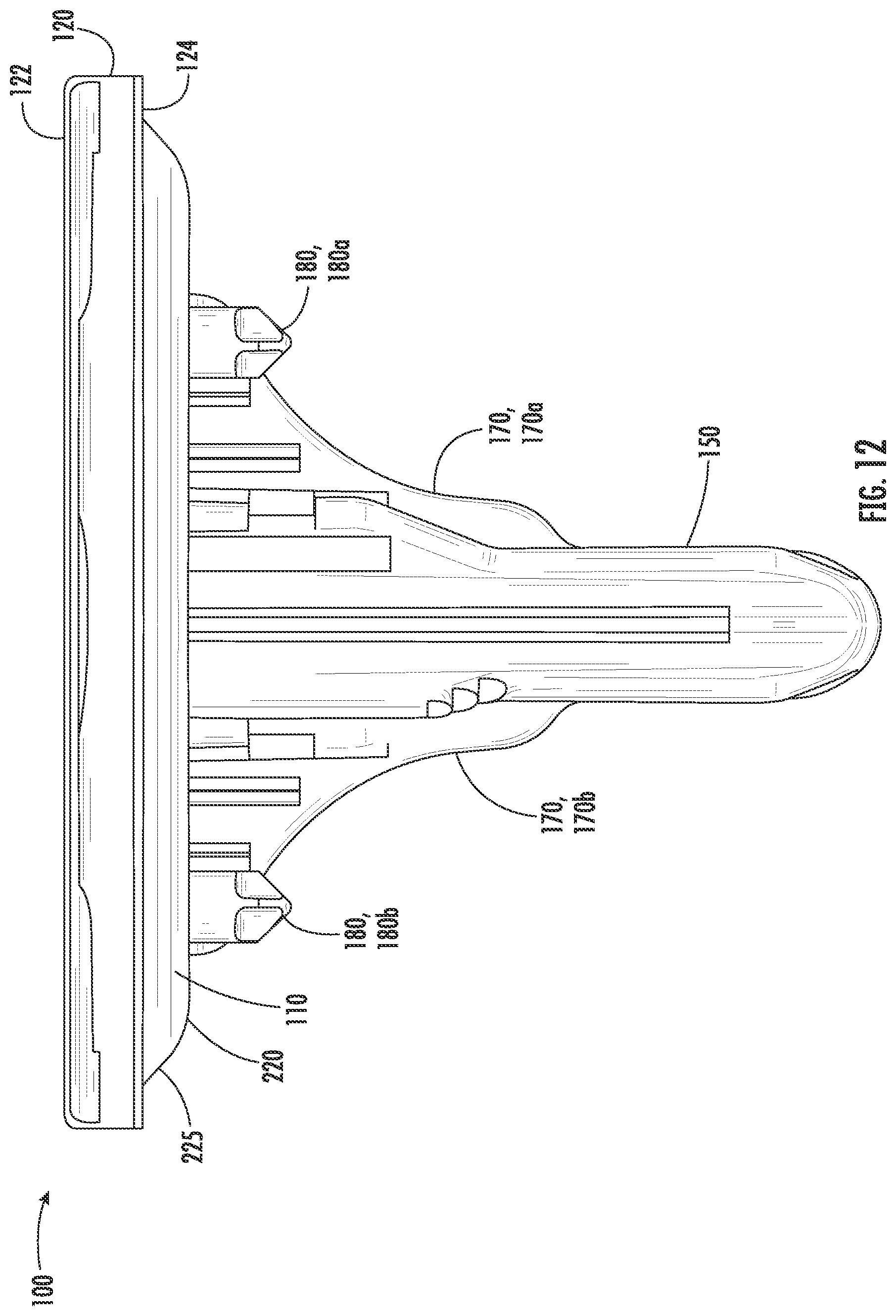 Patent US12551346 Figure 12 – Tibial implant with improved anterior load transfer
