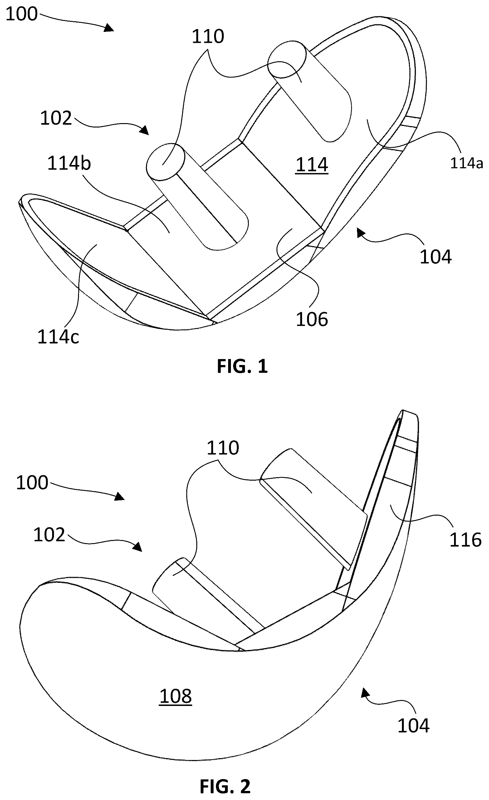 Patent US12551349 Figure 1 – Implant component