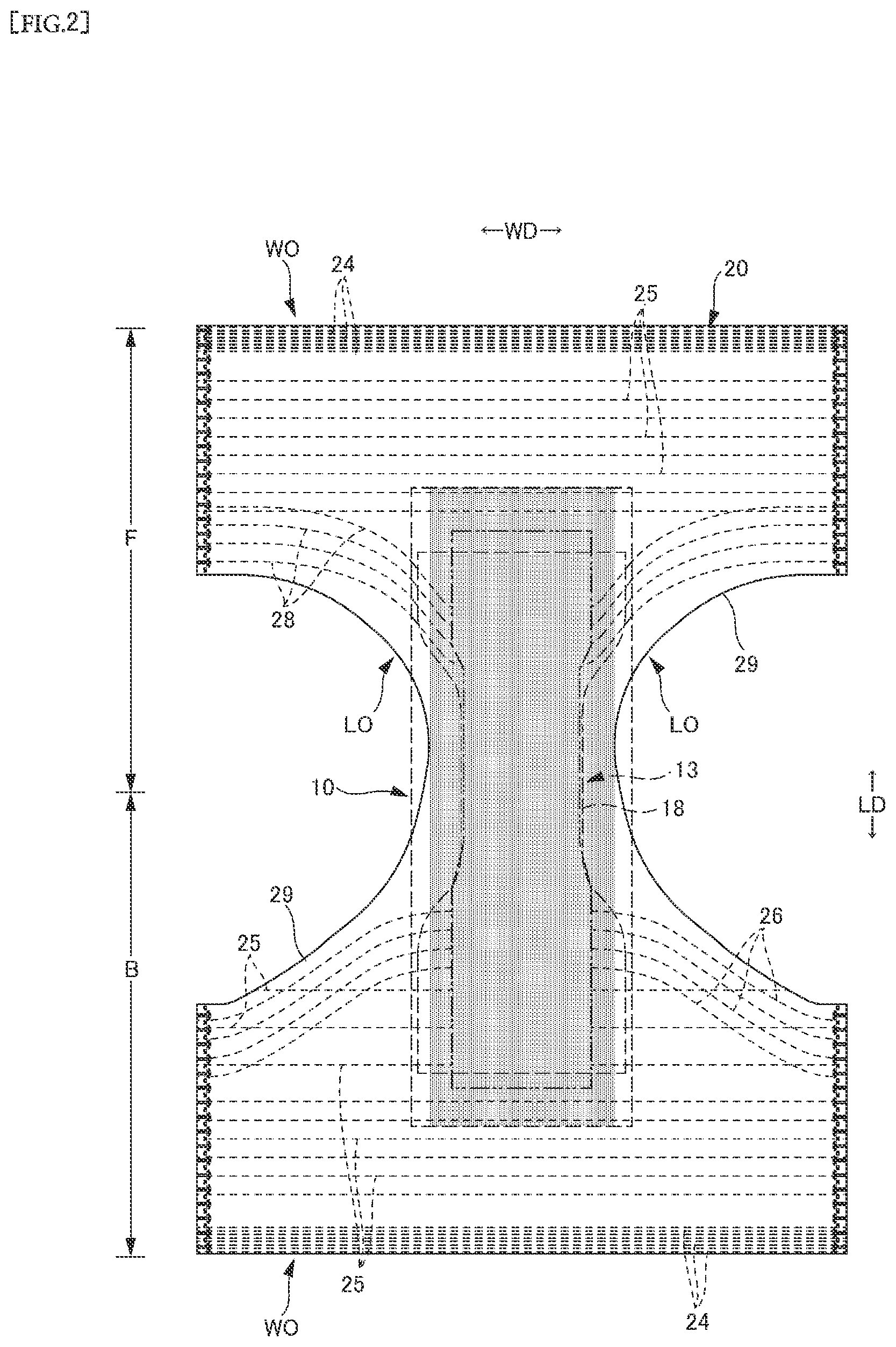 Patent US12551382 Figure 2 – Disposable wearing article