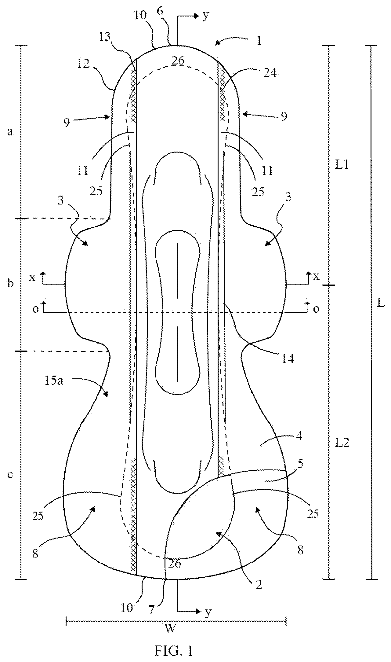 Patent US12551383 — Sanitary napkin for heavy uterine bleeding — Figure 1