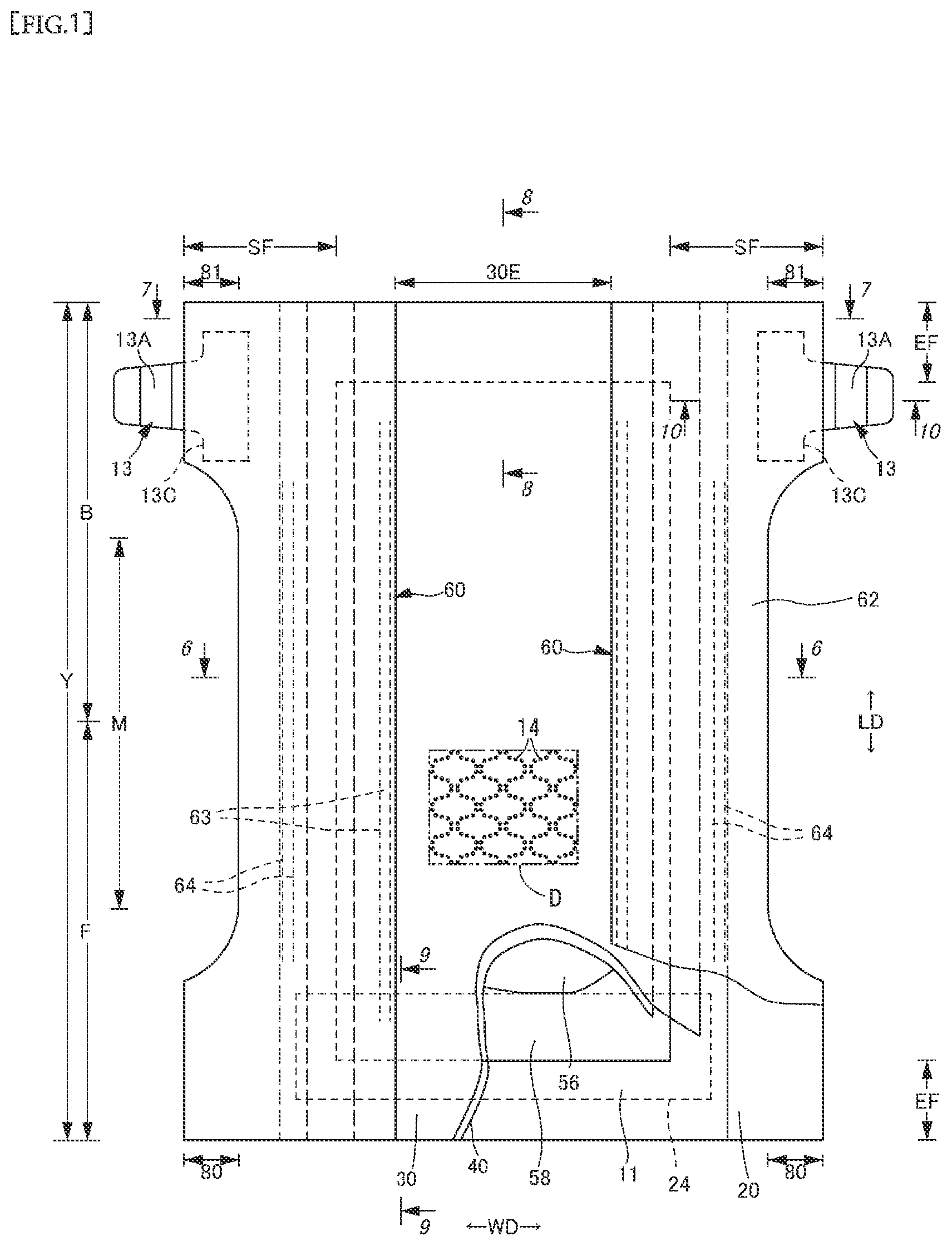 Patent US12551384 — Disposable wearing article and method for manufacturing the same — Figure 1