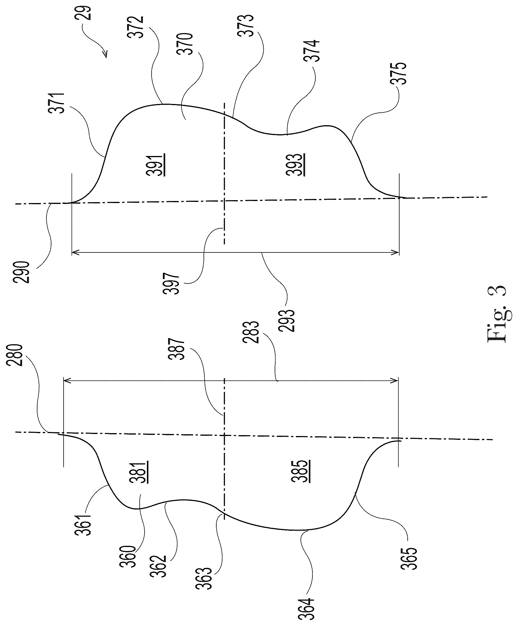 Patent US12551386 Figure 9 – Feminine hygiene article with improved wings