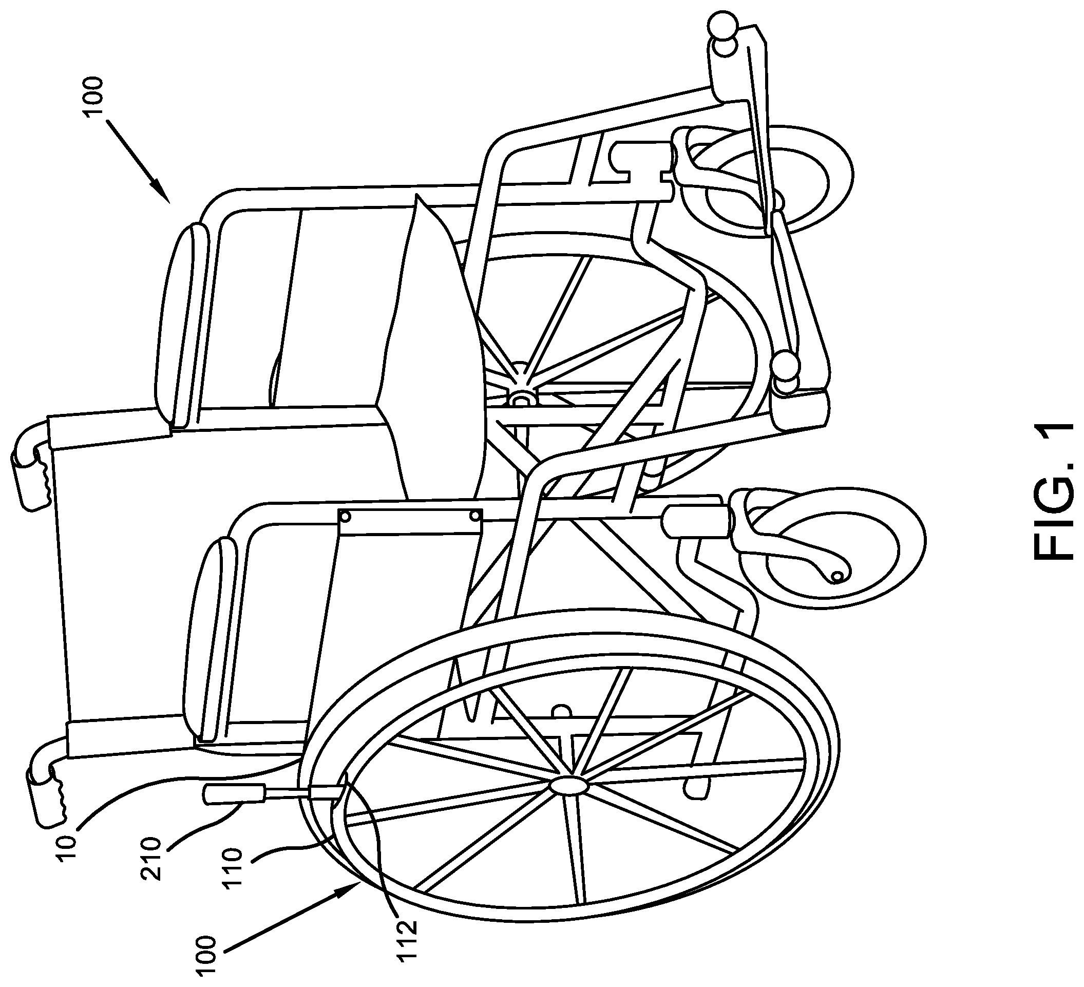 Patent US12551387 — Wheelchair mobility lever device — Figure 1