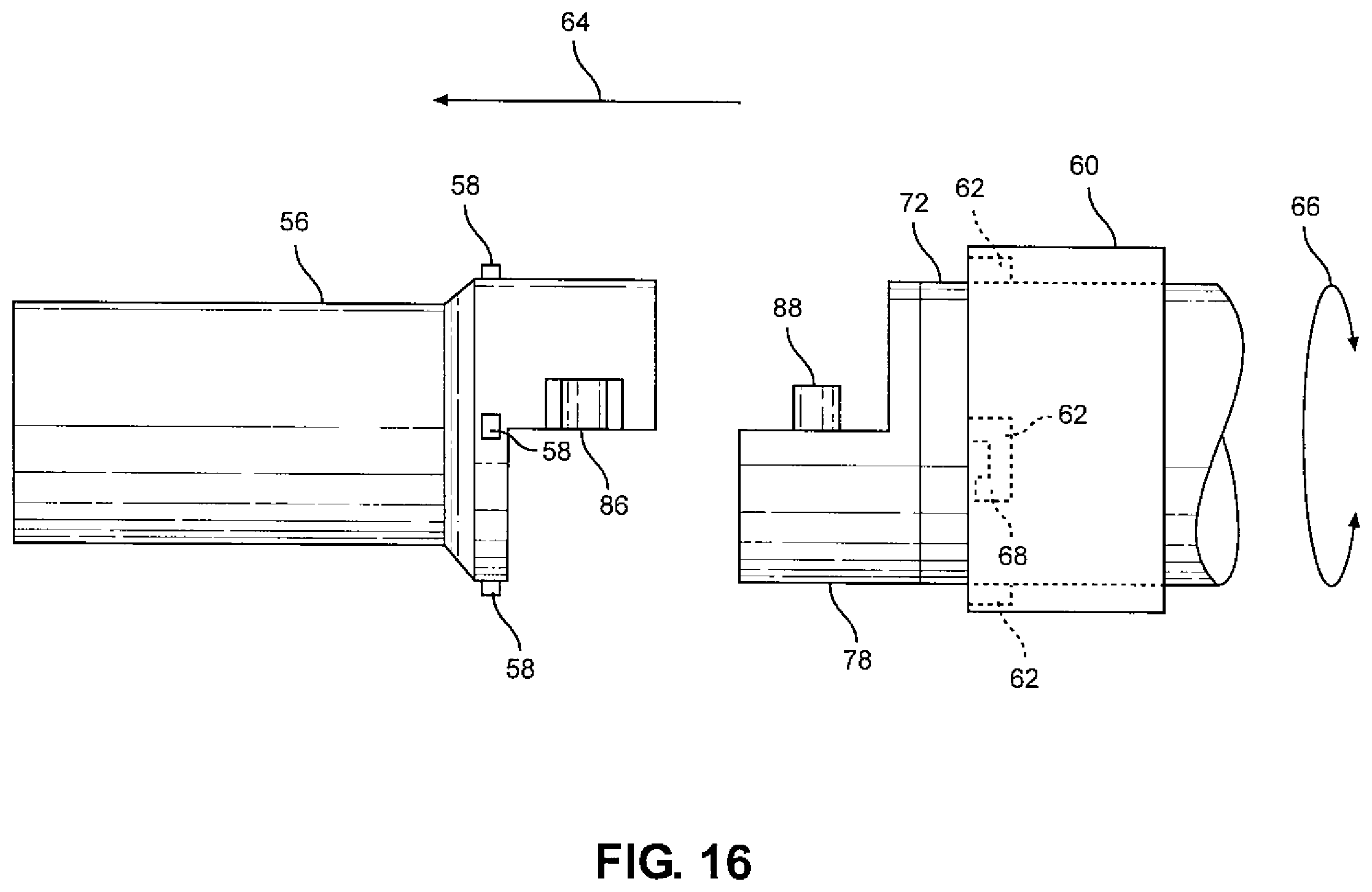 Patent US12551388 Figure 12 – Rotatable swing arm stabilizer assembly for folding wheelchairs