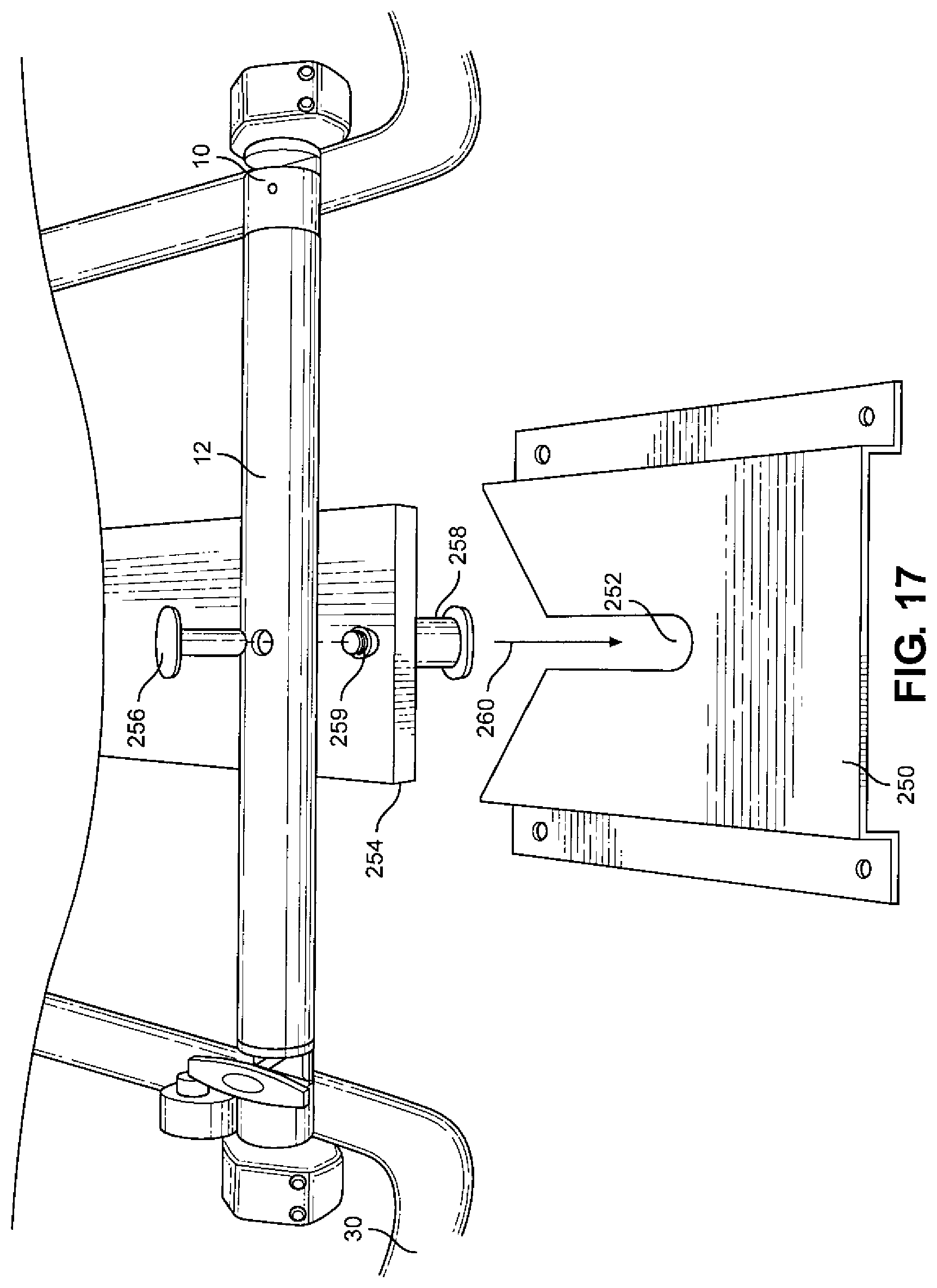 Patent US12551388 Figure 13 – Rotatable swing arm stabilizer assembly for folding wheelchairs