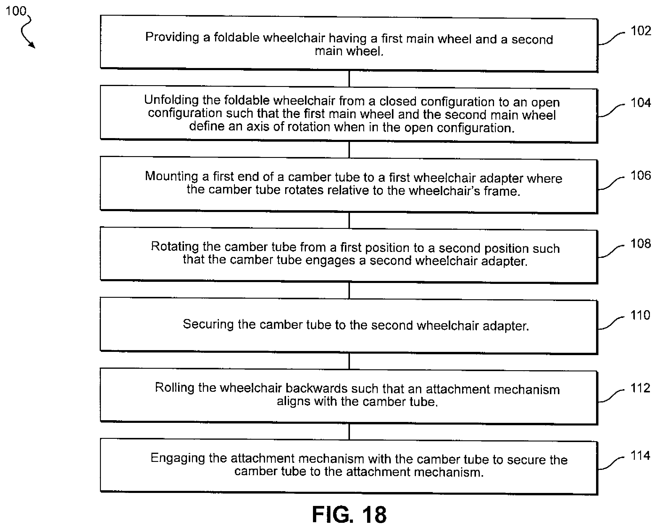 Patent US12551388 Figure 14 – Rotatable swing arm stabilizer assembly for folding wheelchairs