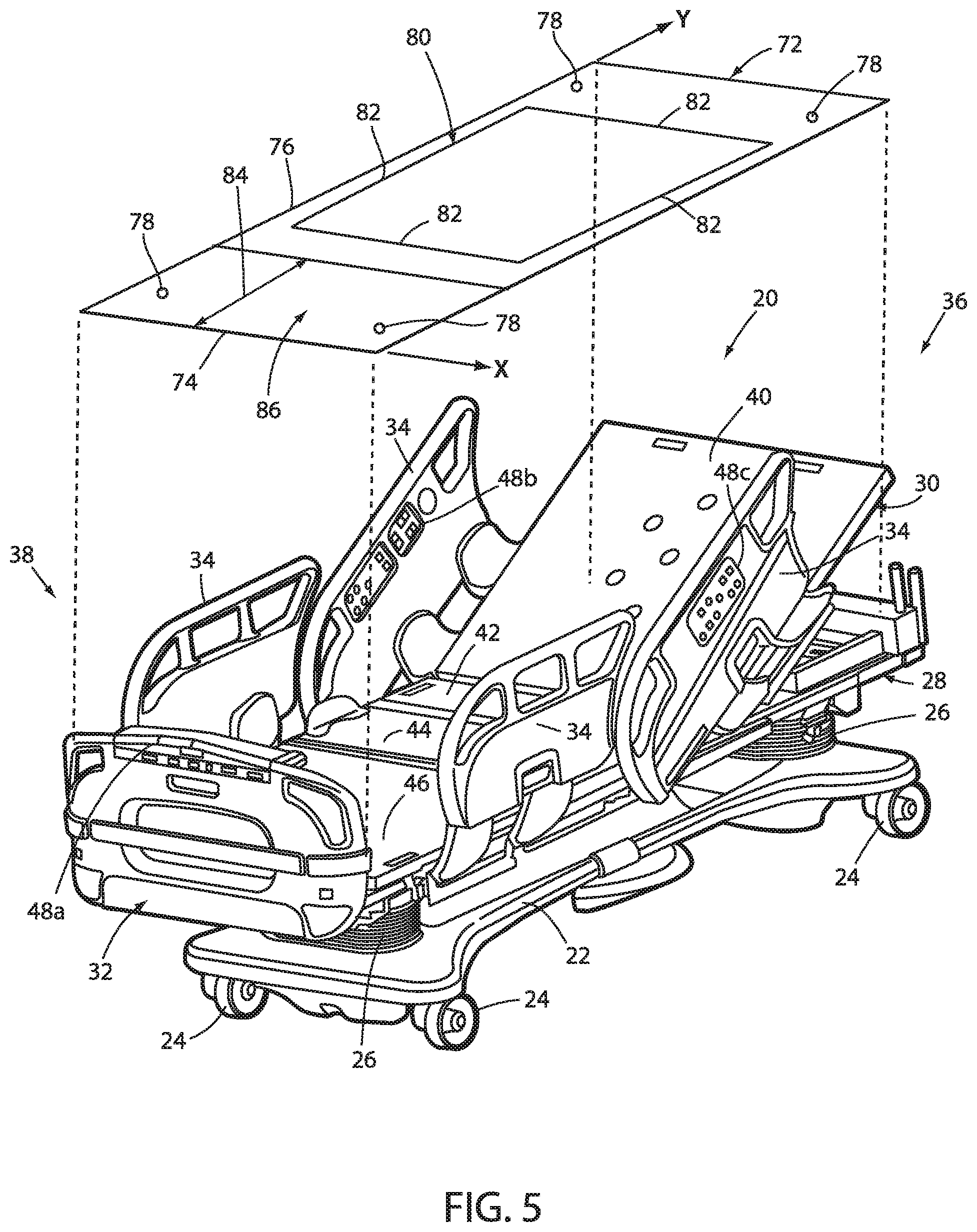 Patent US12551393 Figure 4 – Patient support apparatuses with exit detection systems