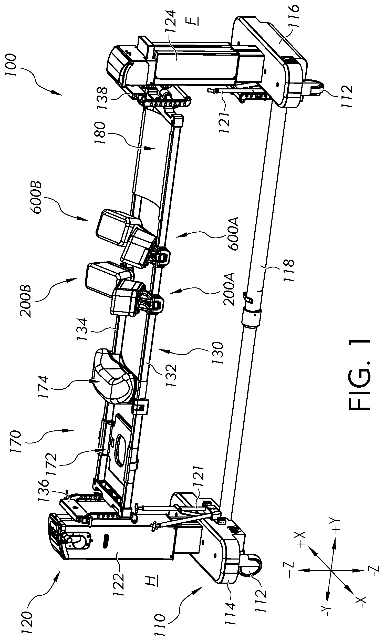 Patent US12551395 — Person support apparatuses including hip and thigh support assemblies — Figure 1
