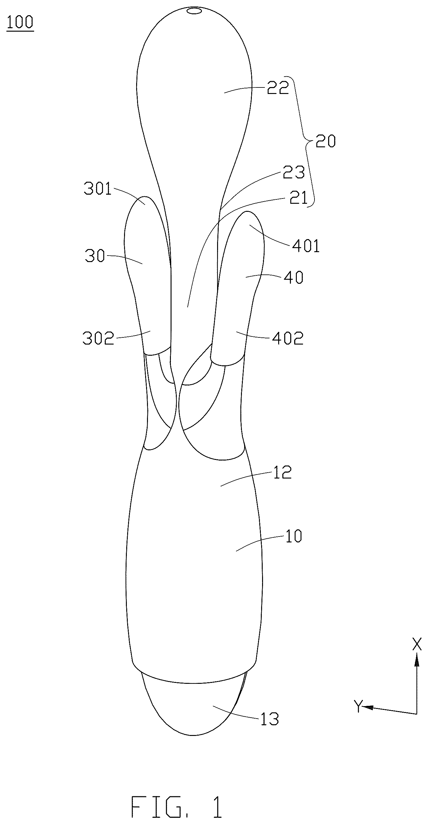 Patent US12551398 Figure 1 – Sexual stimulation device