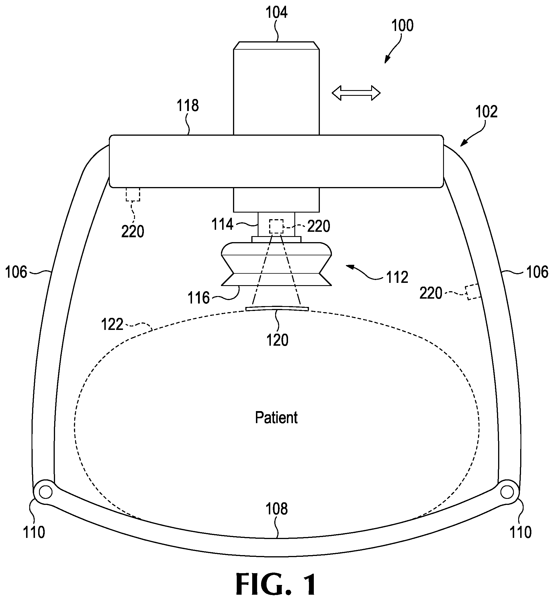 Patent US12551400 Figure 1 – Mechanical compression device with adjustable compression point