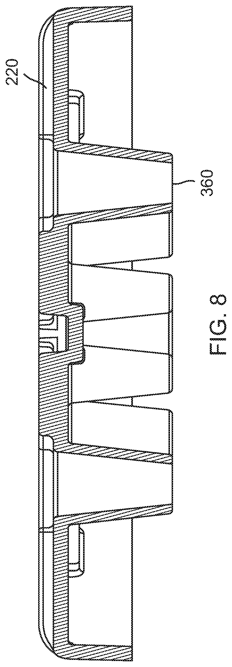 Patent US12551401 Figure 11 – Spa jet with crosswise and tangent venturi for both spa walls and spa floors