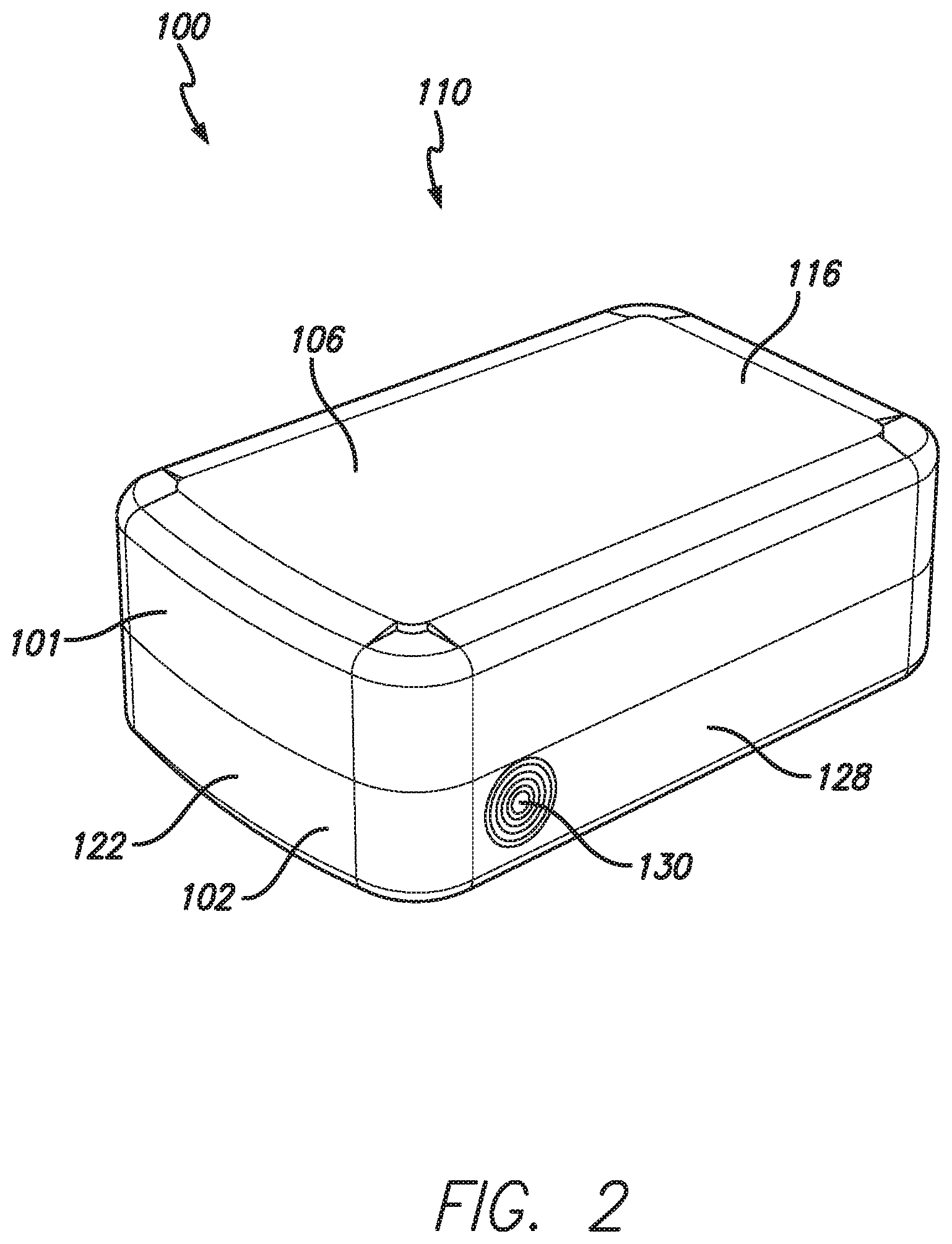 Patent US12551404 Figure 2 – Device container