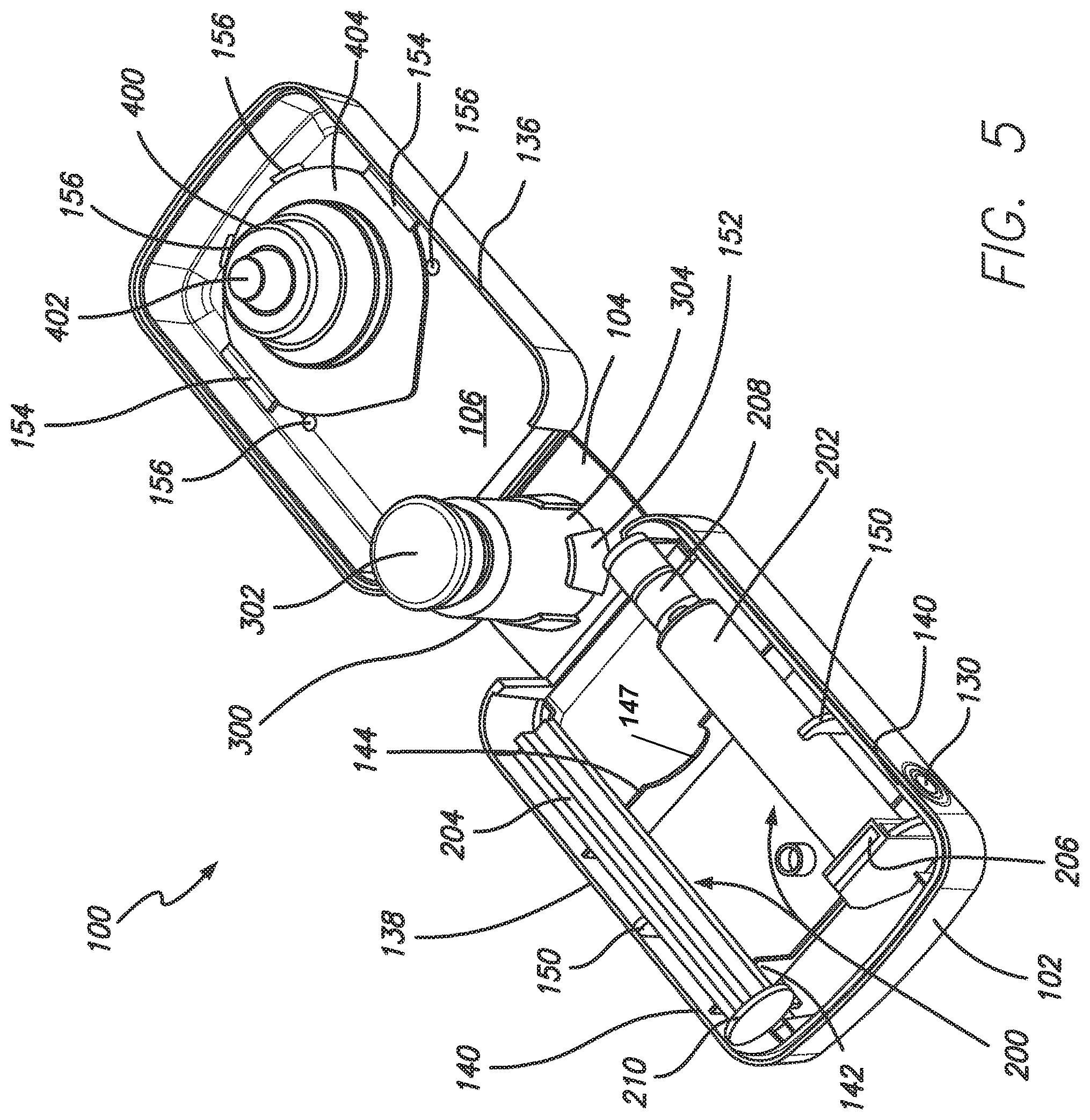 Patent US12551404 Figure 5 – Device container