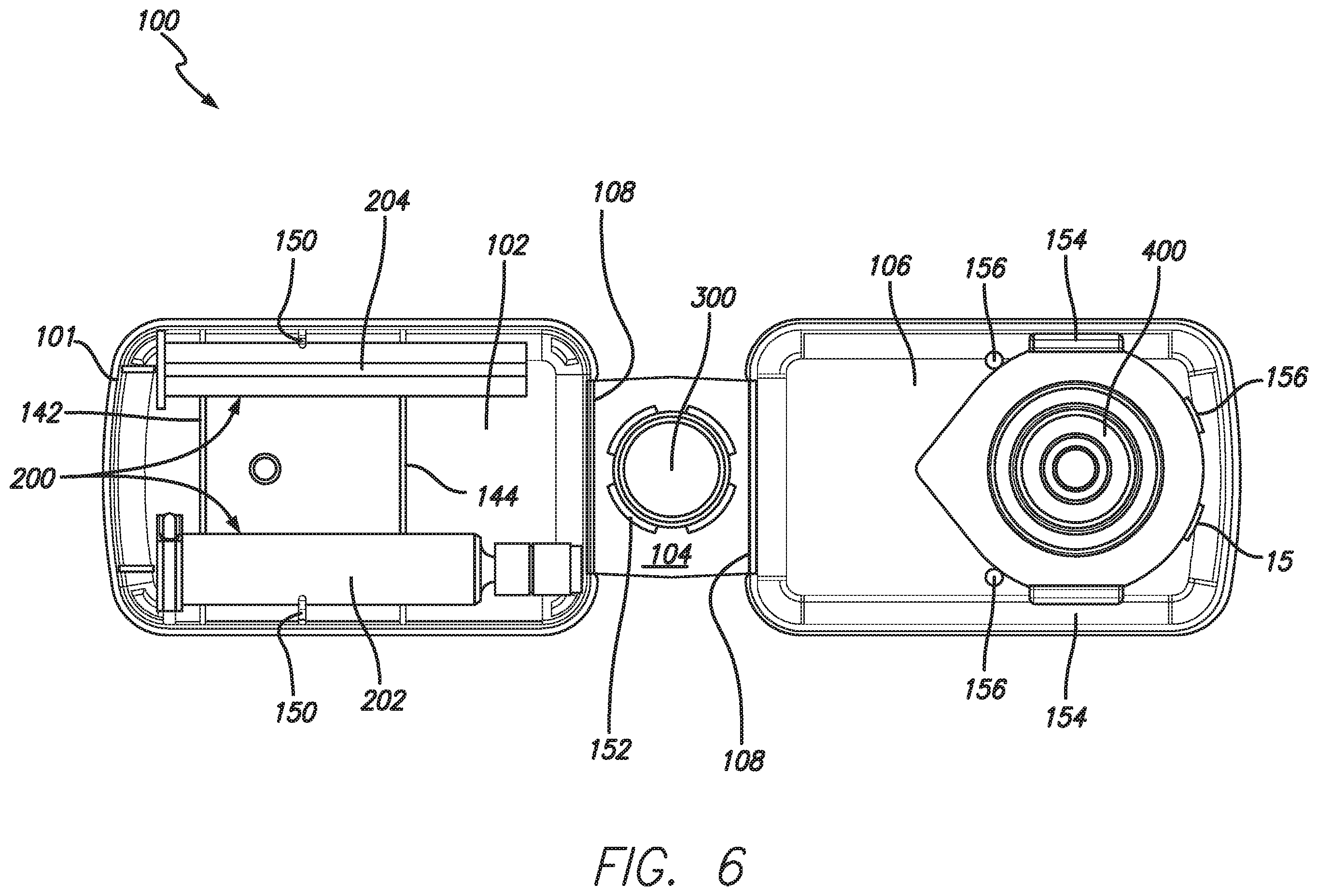 Patent US12551404 Figure 6 – Device container
