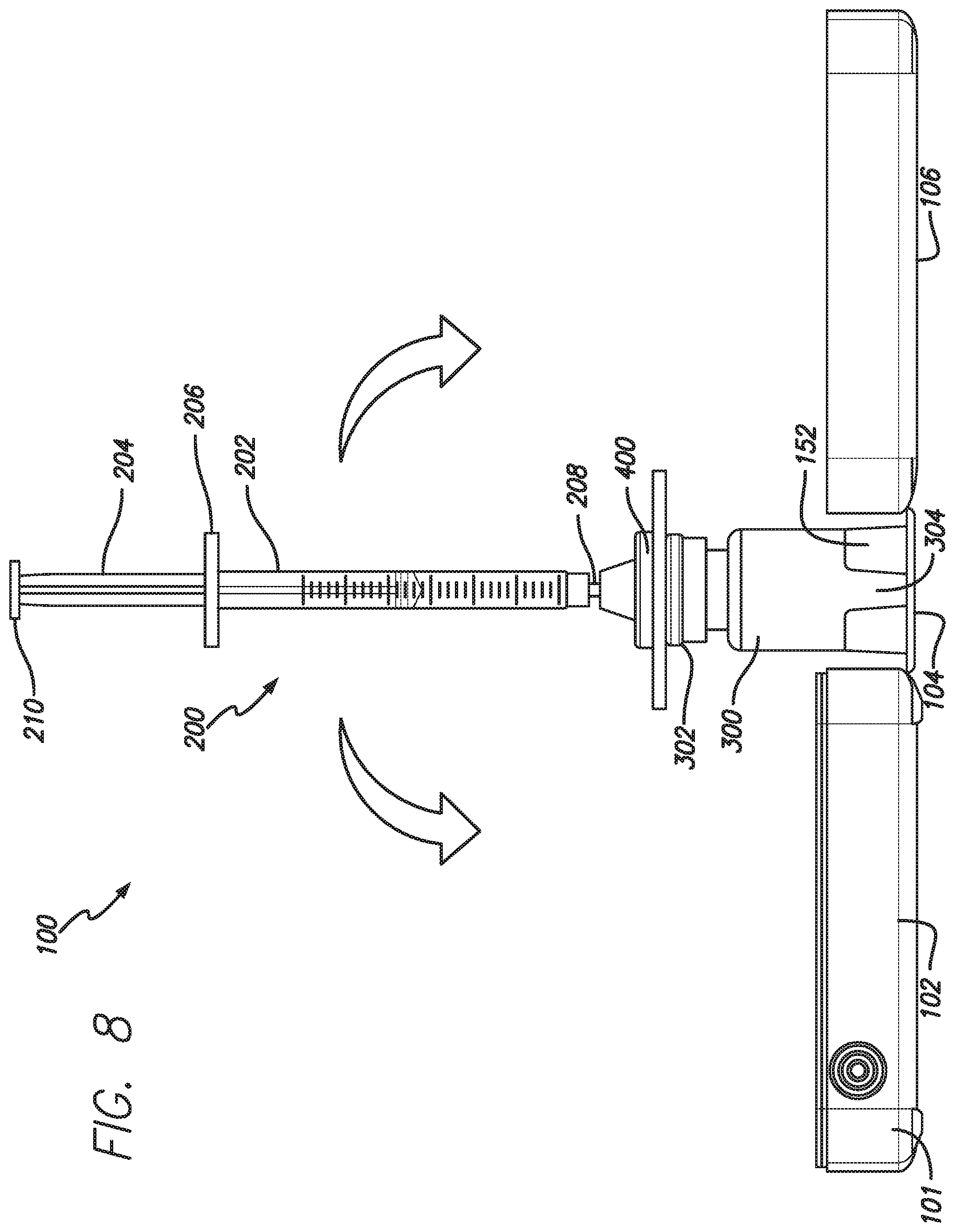 Patent US12551404 Figure 8 – Device container