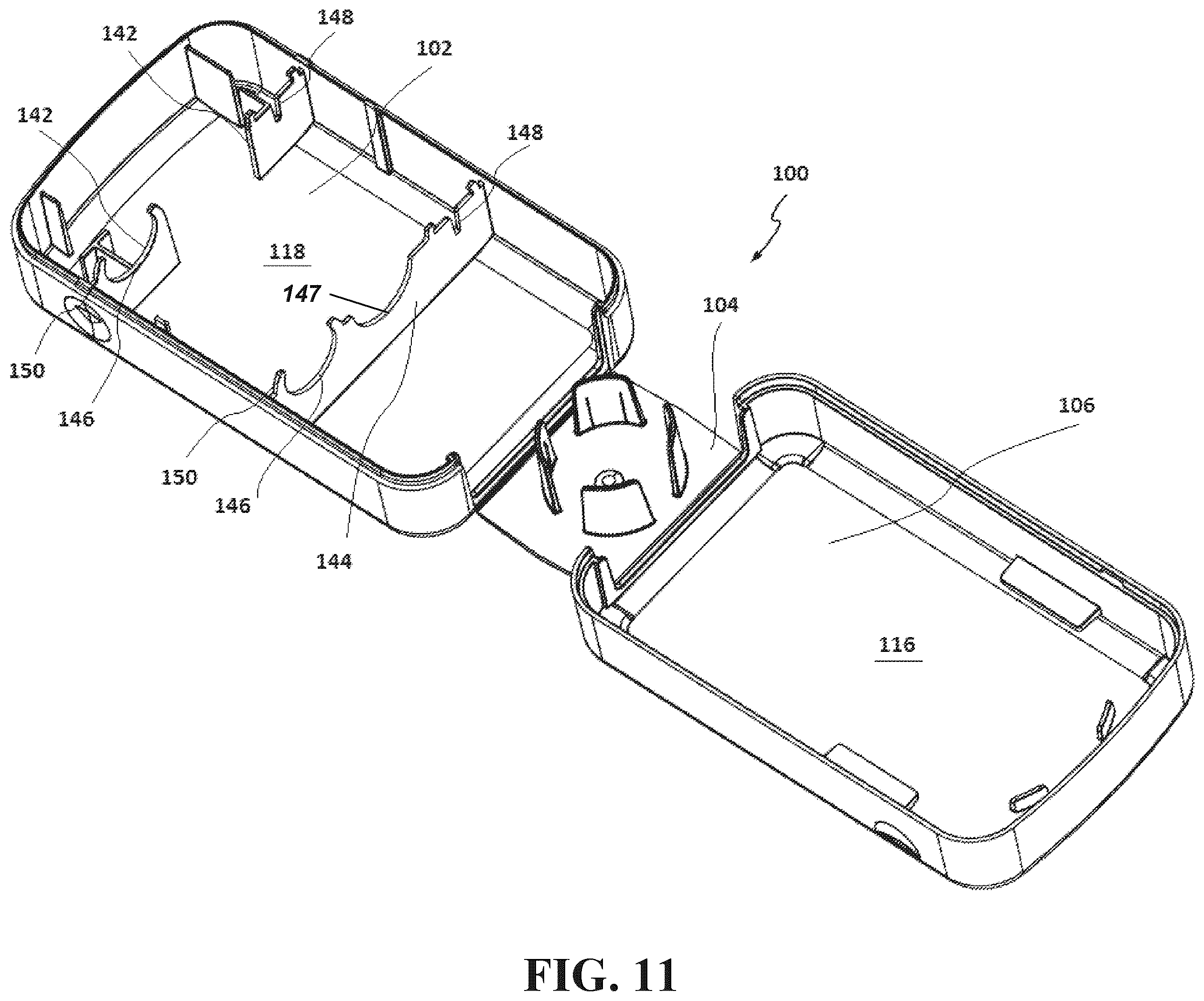 Patent US12551404 Figure 11 – Device container