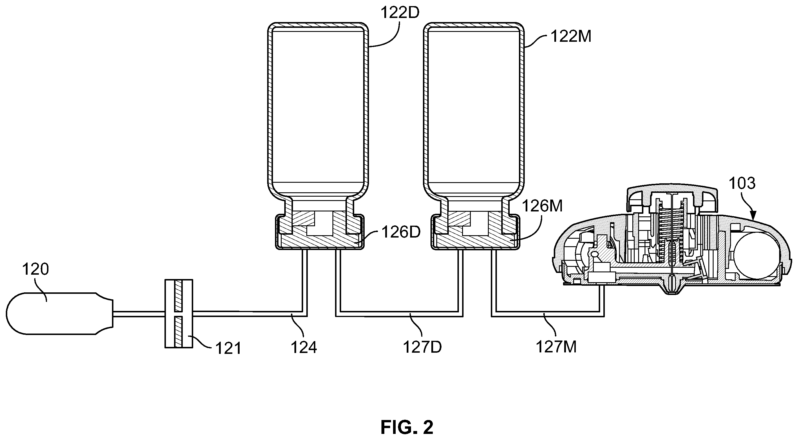 Patent US12551405 Figure 2 – Pressurized gas powered liquid transfer device and system