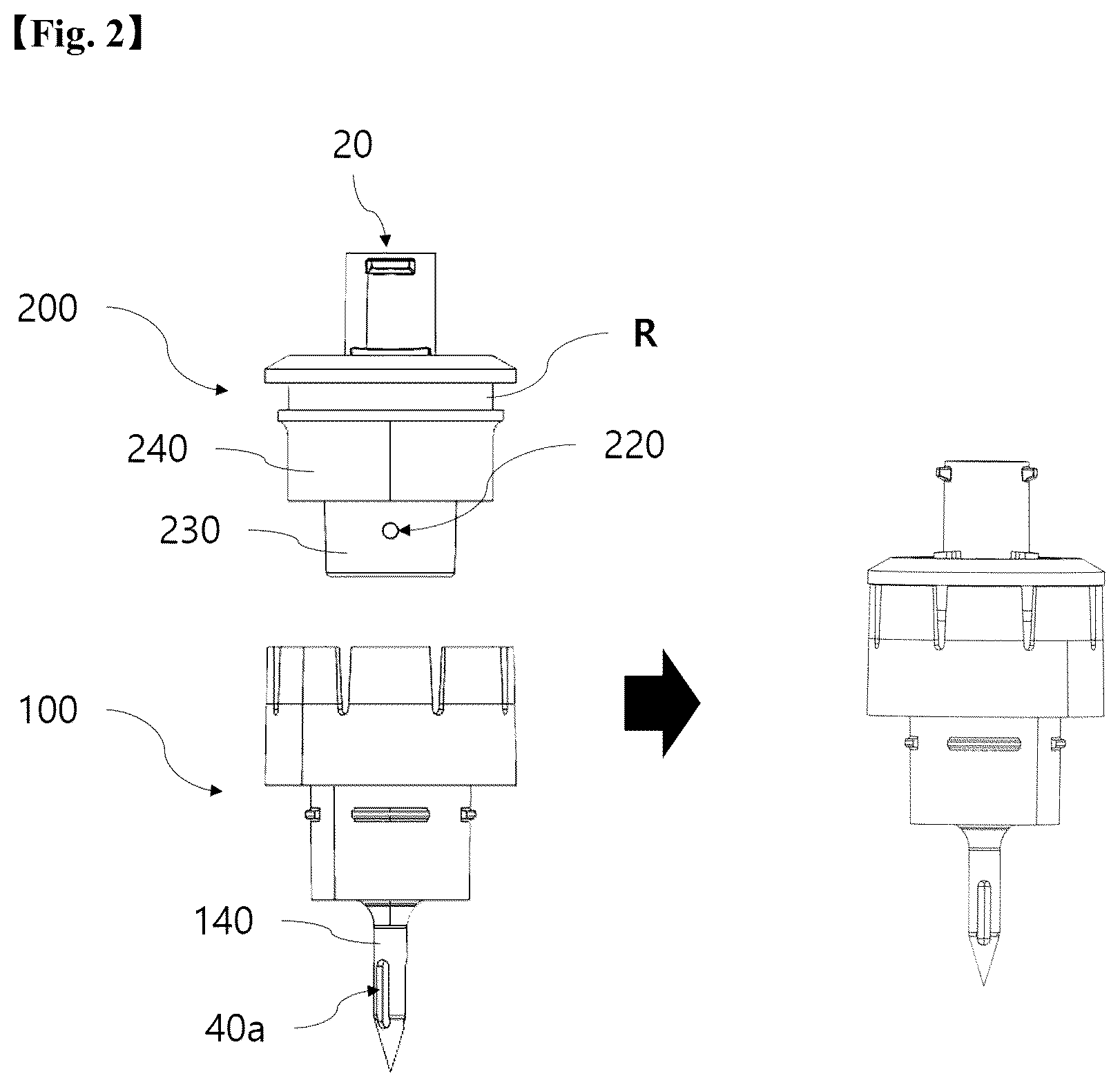 Patent US12551406 Figure 2 – Drug mixing unit for syringe