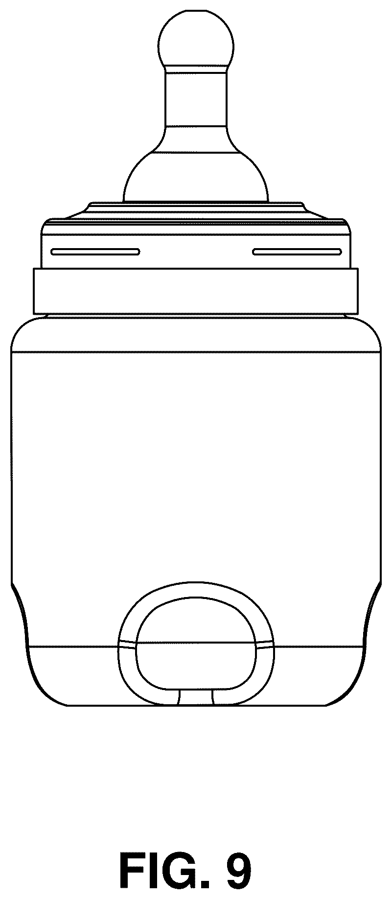Patent US12551412 Figure 9 – Baby bottle with syringe receiver
