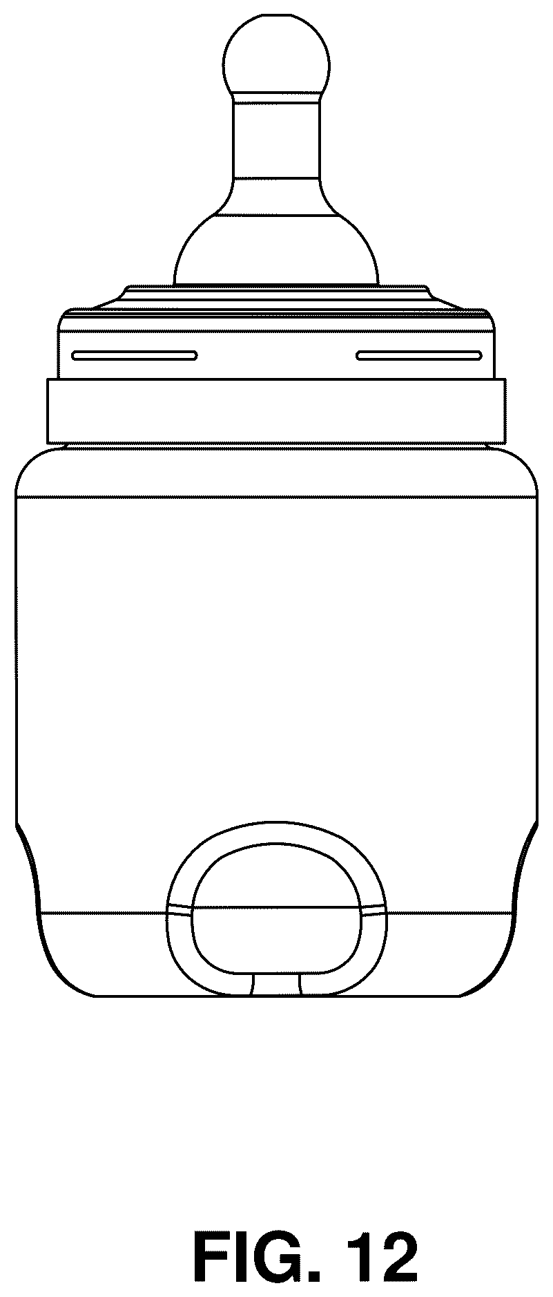 Patent US12551412 Figure 12 – Baby bottle with syringe receiver