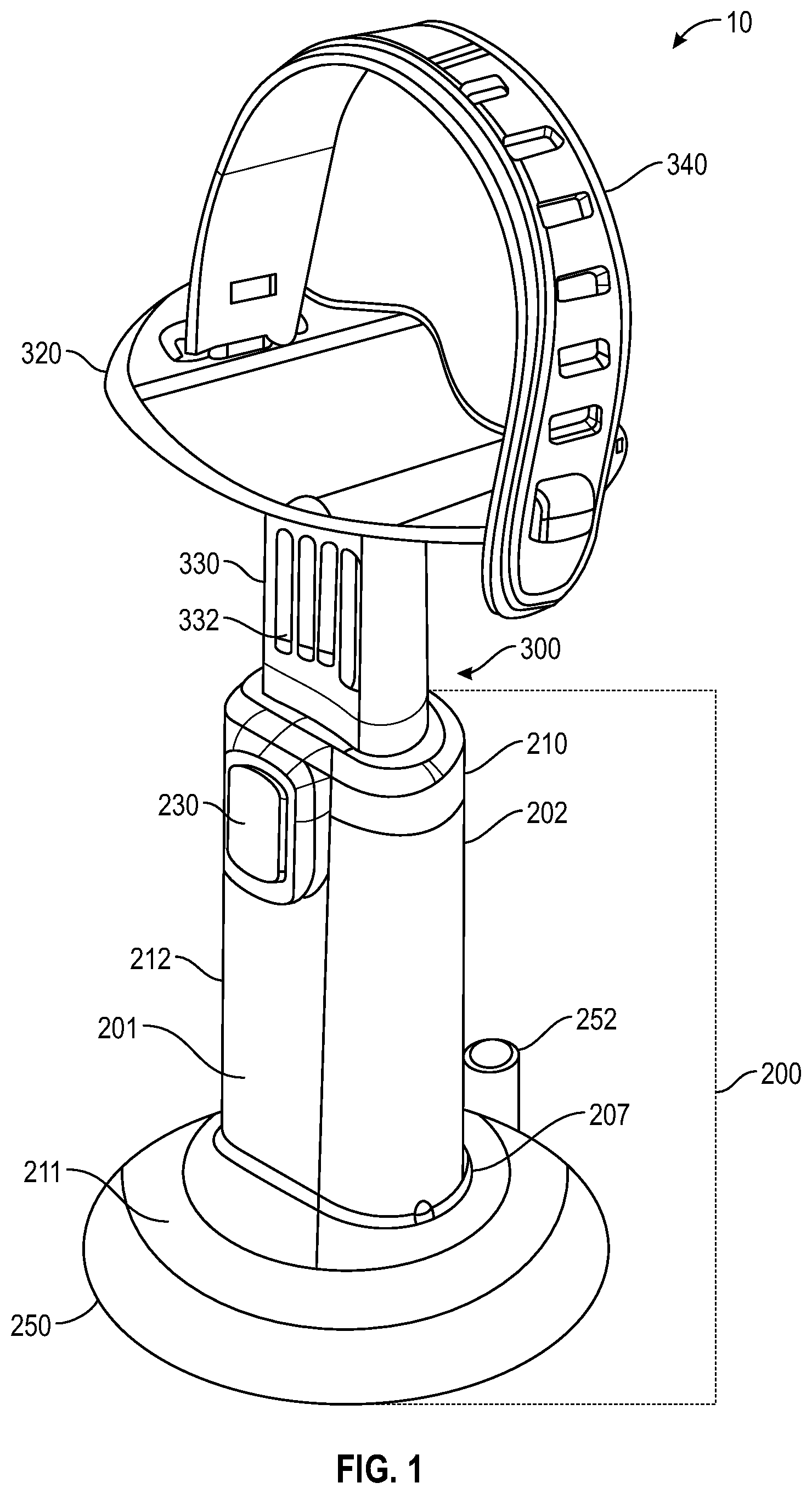 Patent US12551413 Figure 1 – Adjustable bottle holder and use thereof
