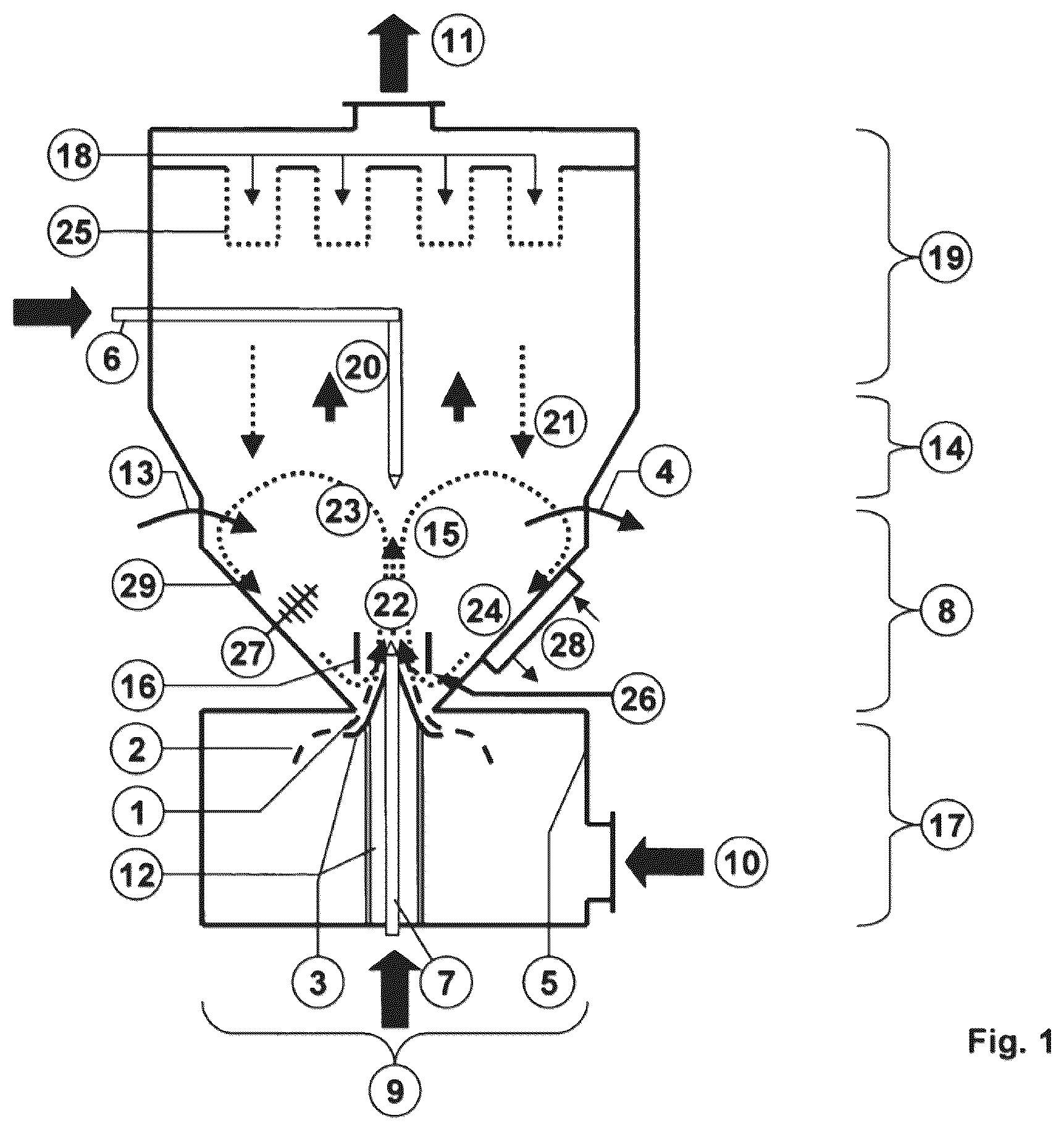 Patent US12551443 Figure 1 – Method for continuously producing an active ingredient granulate