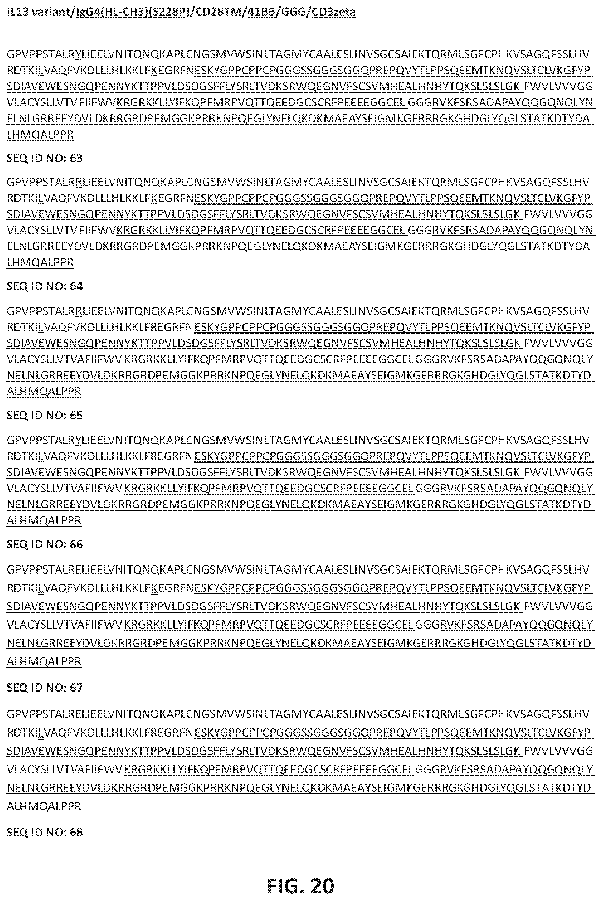 Patent US12551557 Figure 20 – Targeted chimeric antigen receptor modified T cells for treatment of IL13RALPHA2 positive malignancies