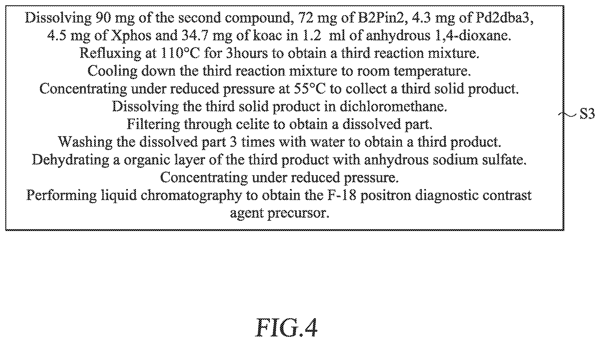 Patent US12551579 Figure 4 – F-18 positron diagnostic contrast agent precursor and method of manufacturing the same