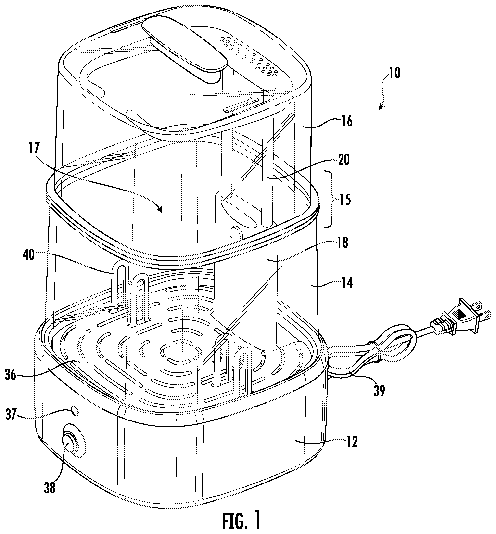 Patent US12551585 Figure 1 – Sanitizing appliance