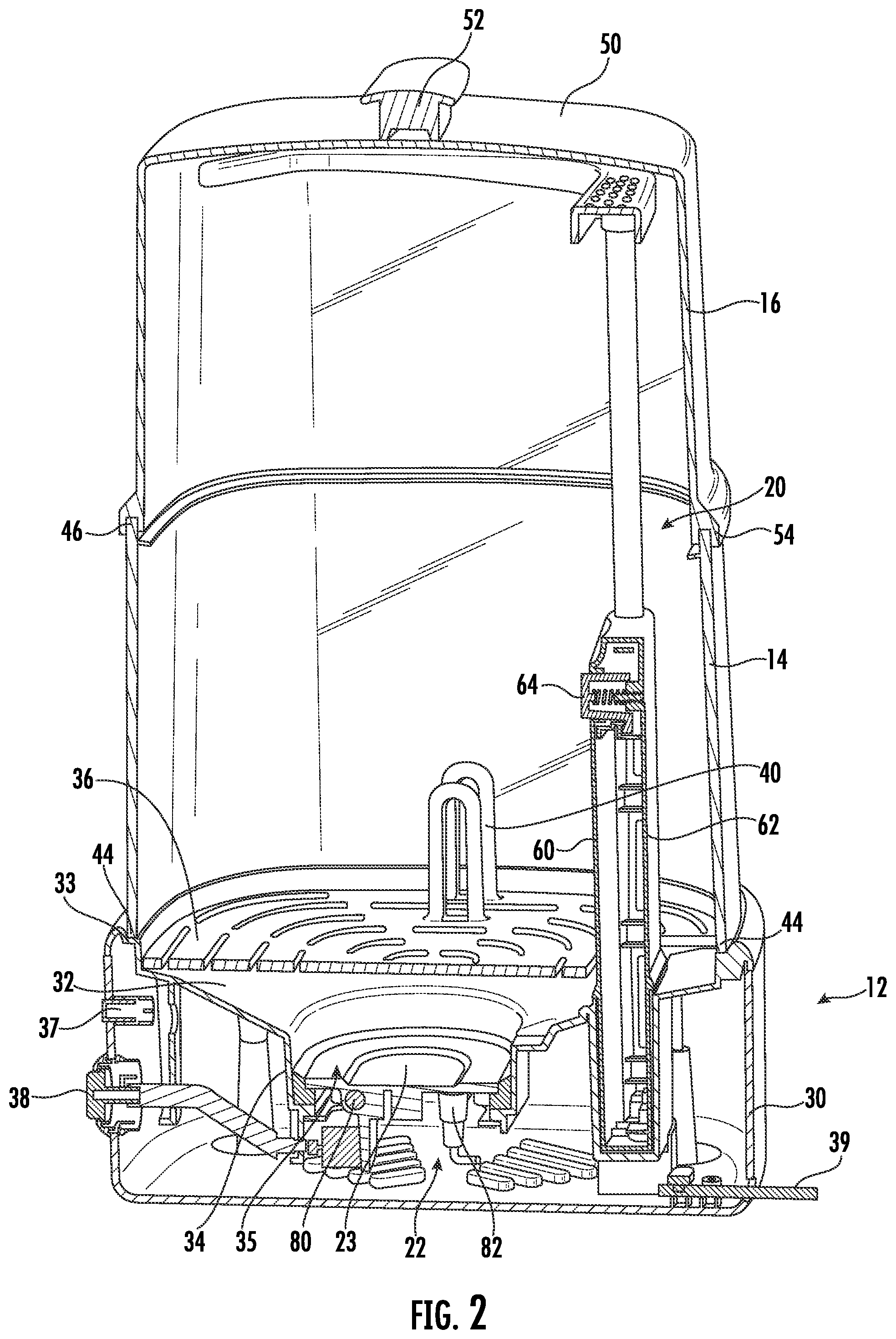 Patent US12551585 Figure 2 – Sanitizing appliance