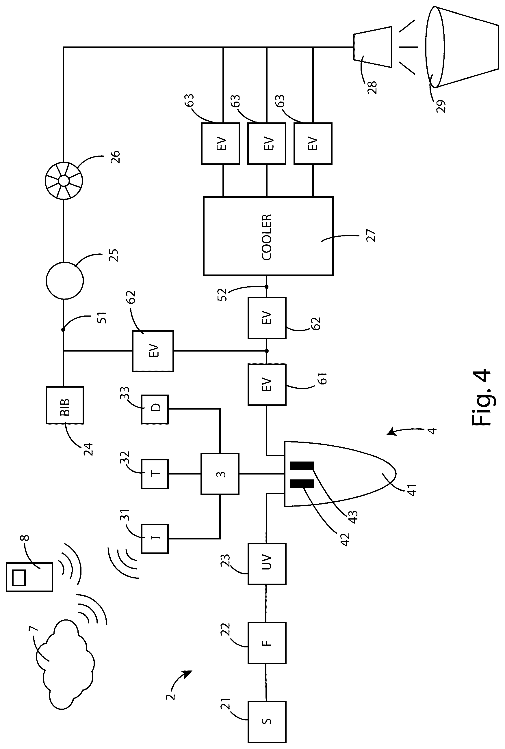 Patent US12551591 Figure 4 – Sanitization method and related sanitation system for a beverage dispensing system