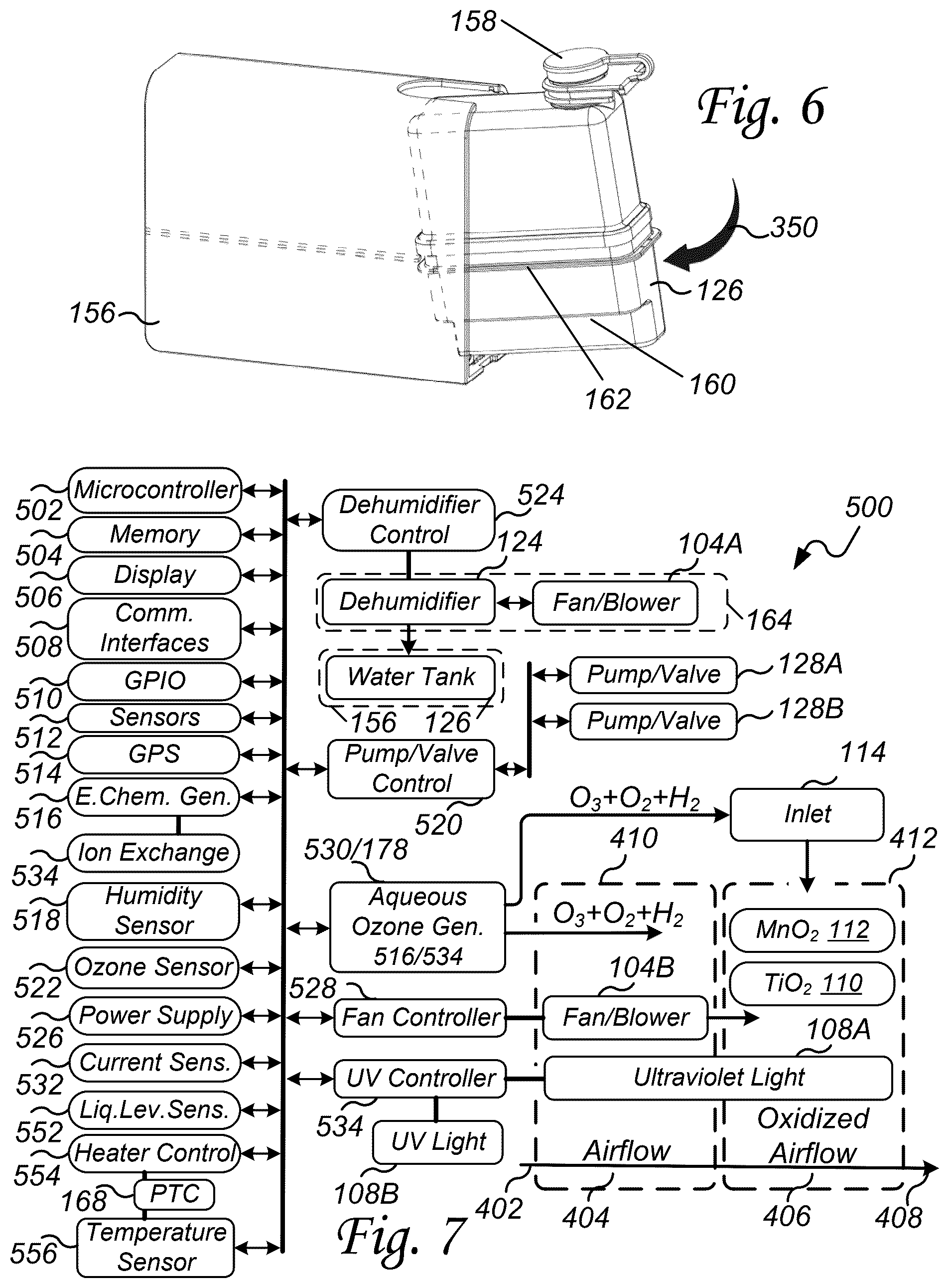 Patent US12551592 Figure 7 – Ozone-based disinfection system for refrigerated storage and ice-making applications