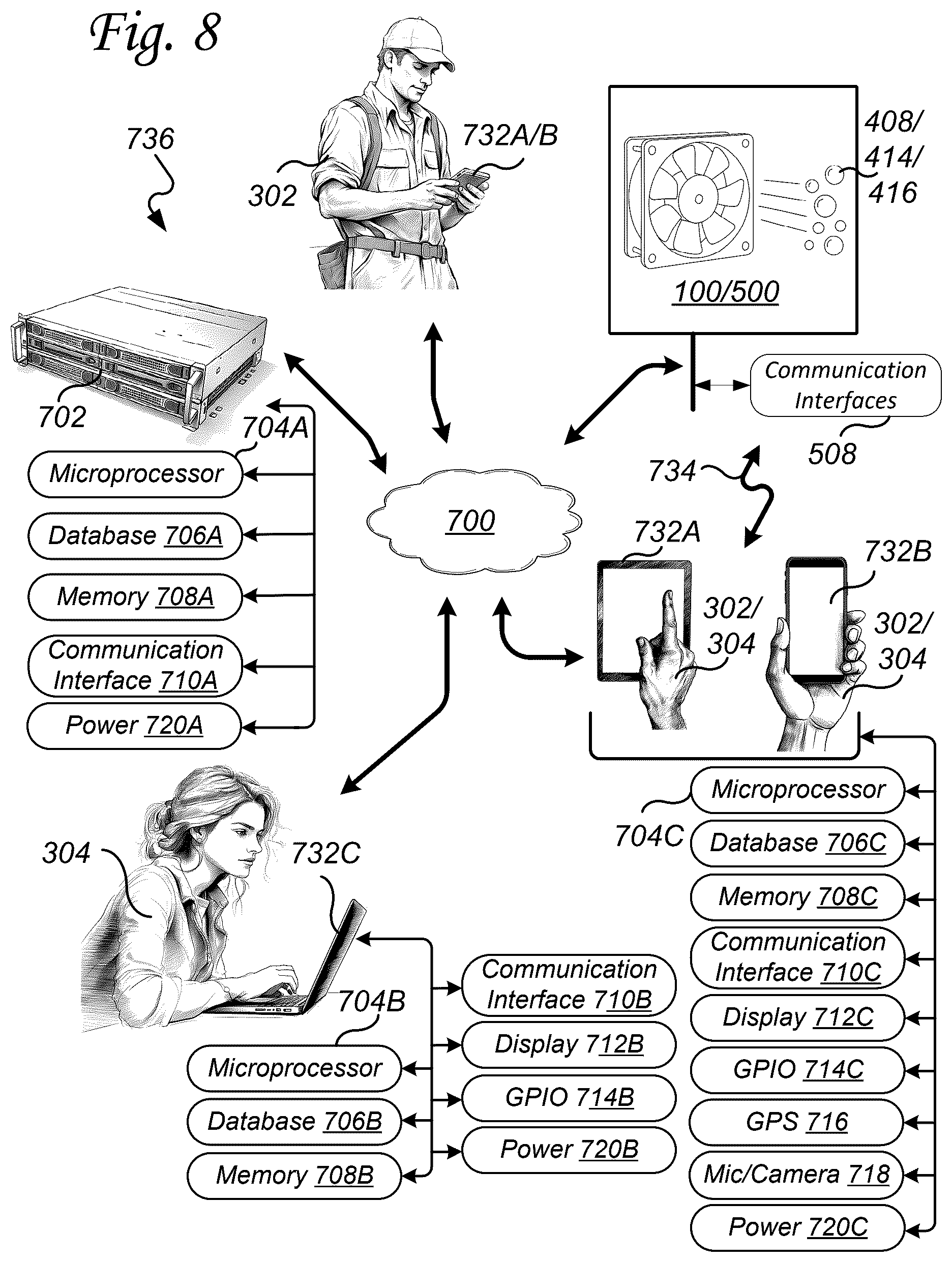 Patent US12551592 Figure 8 – Ozone-based disinfection system for refrigerated storage and ice-making applications