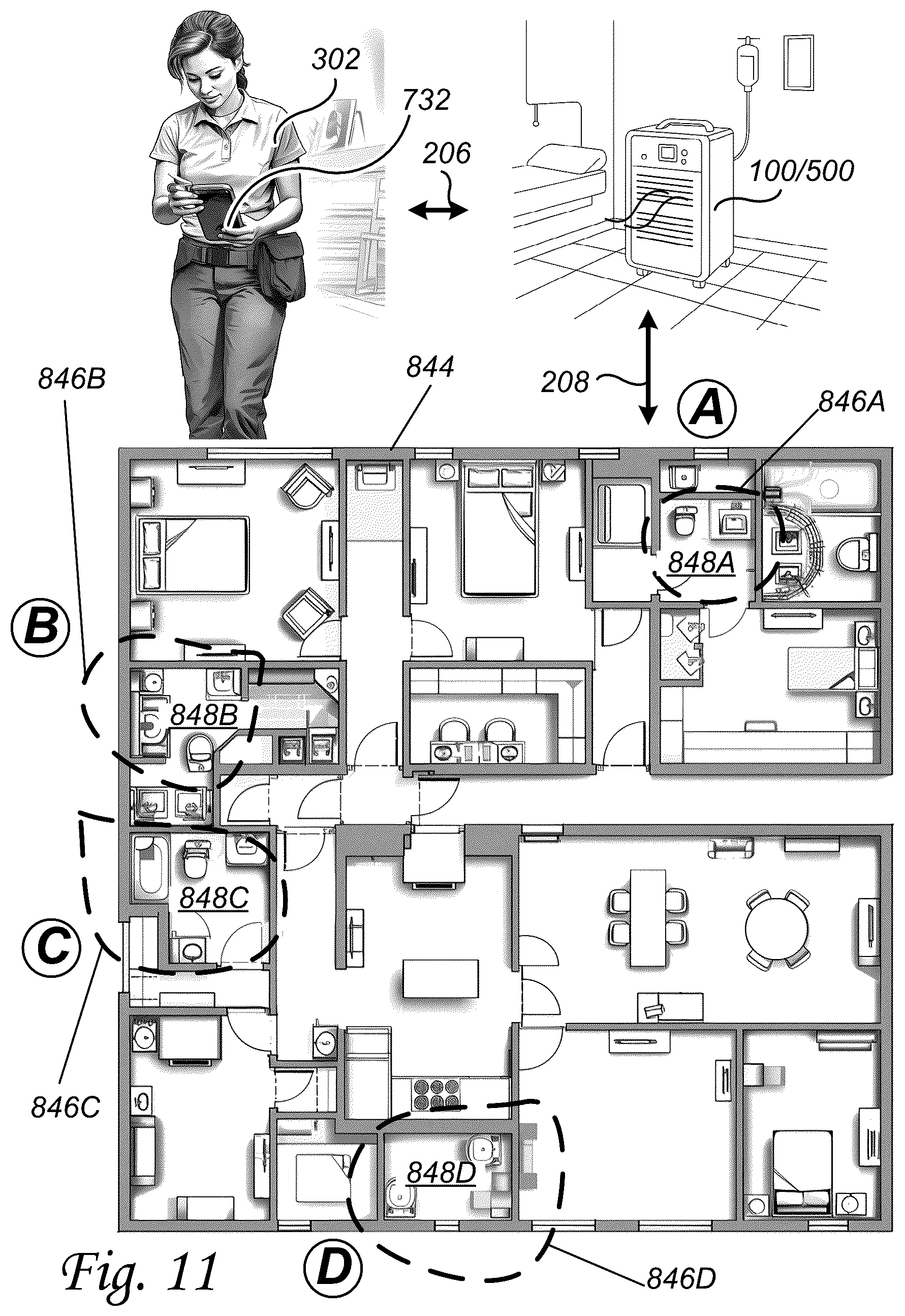 Patent US12551592 Figure 11 – Ozone-based disinfection system for refrigerated storage and ice-making applications